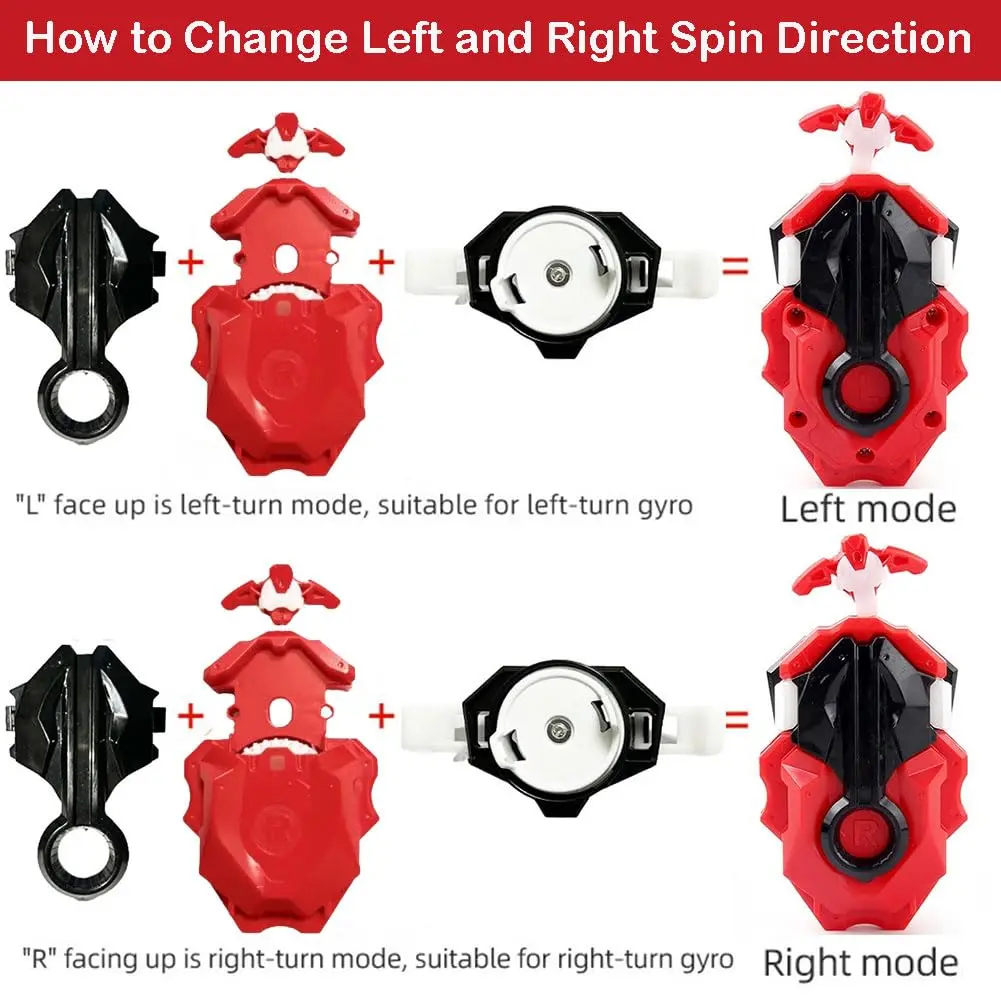 Battbeyle Red Spinning Toy Top Launcher and Grip Set | ASTM-Tested for Kids 6+ - view 3