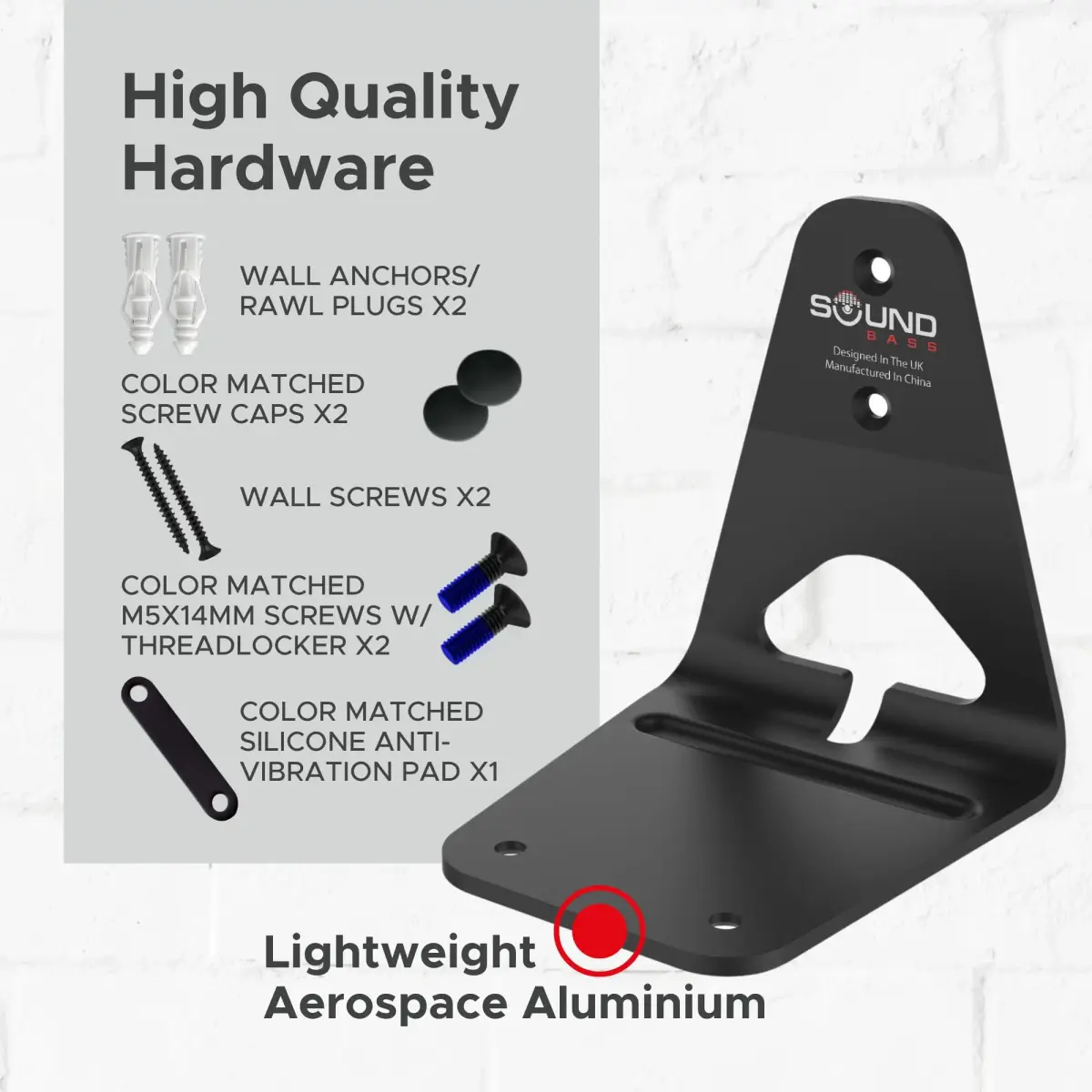Sound Bass ERA300 Wall Mount Bracket Black Single Unit | Low Profile Mount for Sonos ERA 300 Speaker - view 5