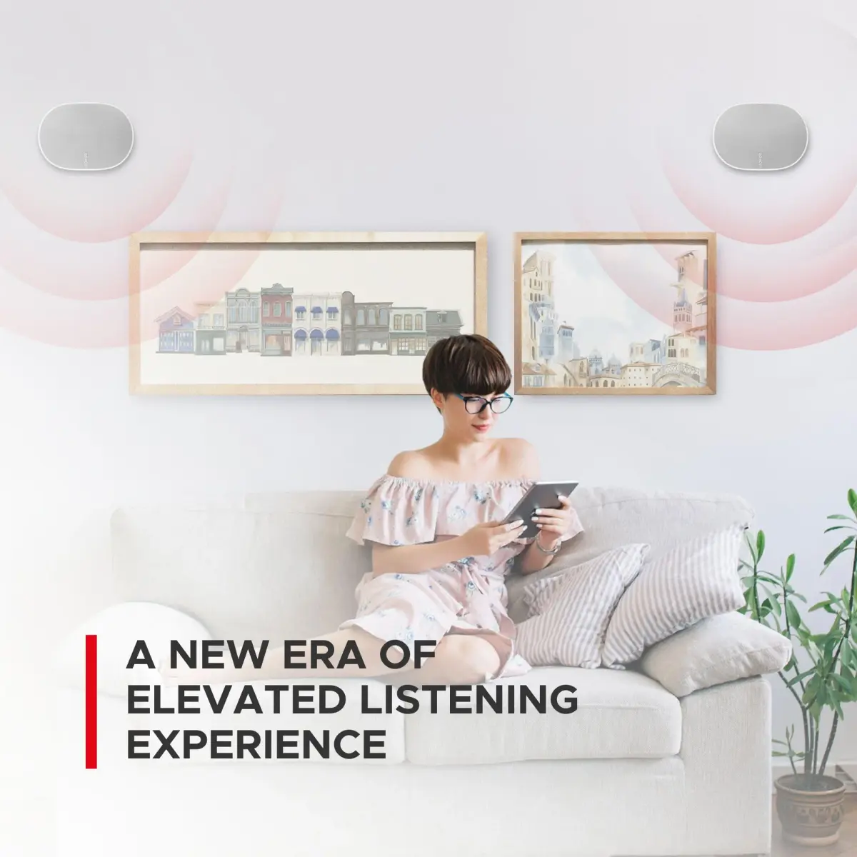Sound Bass ERA300 Wall Mount Bracket White Single Unit | Low Profile Design for Sonos ERA 300 Speaker - view 4