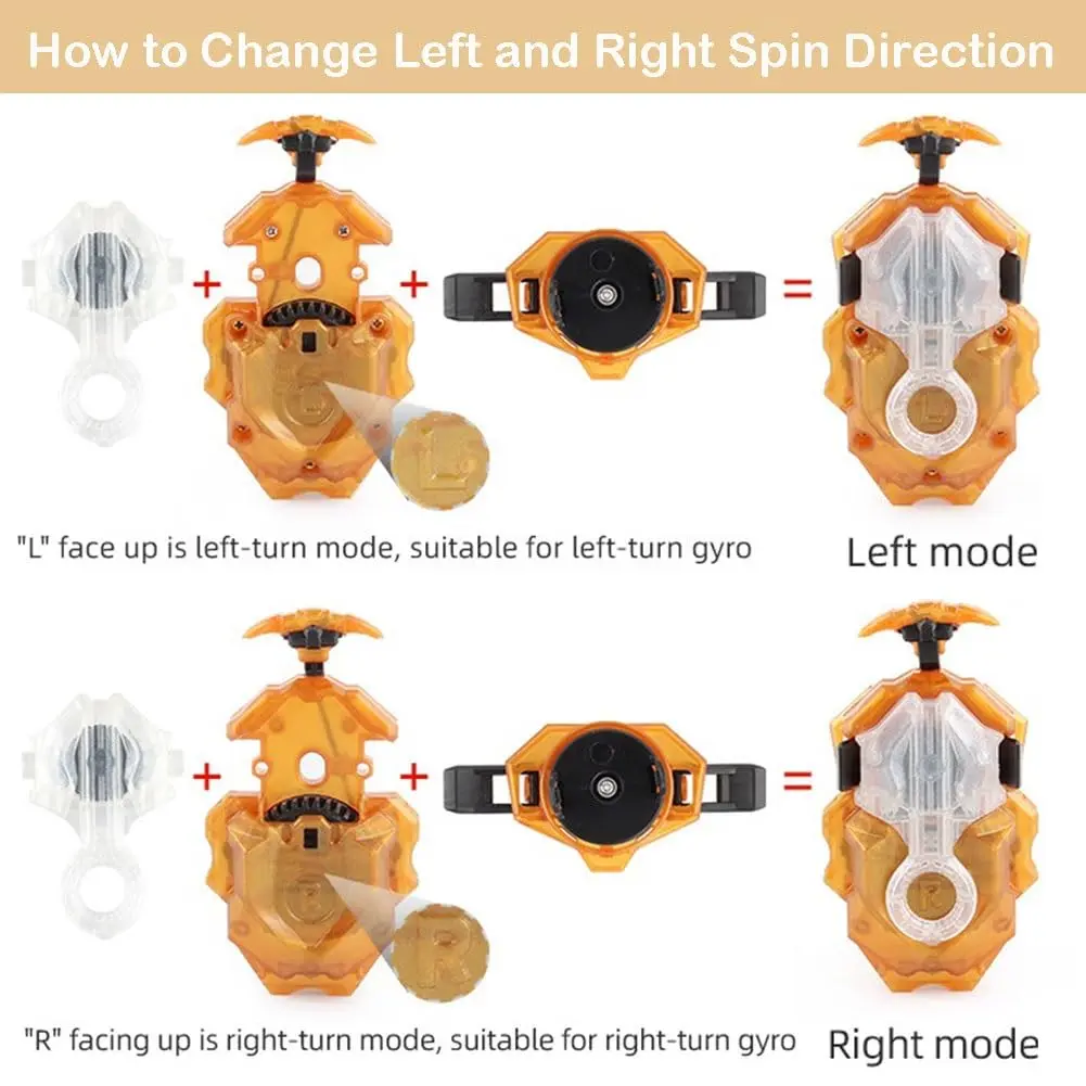 Battbeyle Golden Left Right Spin String Launcher Grip with Handle for Bey Burst Series | ASTM-Tested ABS Toy - view 3