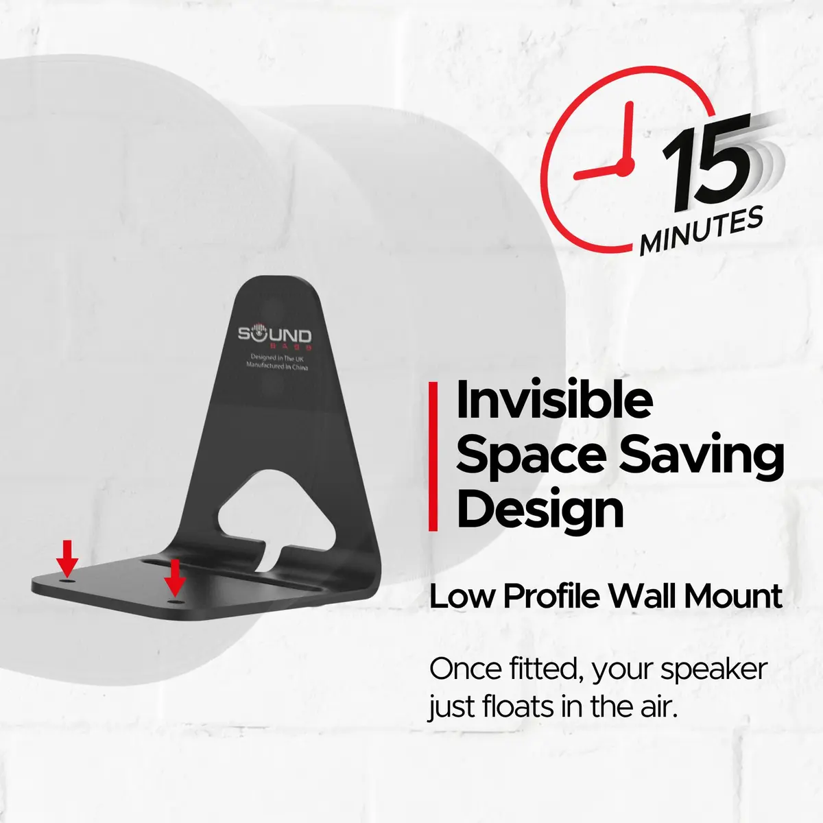 Sound Bass ERA300 Wall Mount Bracket Twin Pack (2pcs) | Low Profile Black Mounts for Sonos Era 300 Speakers - view 3
