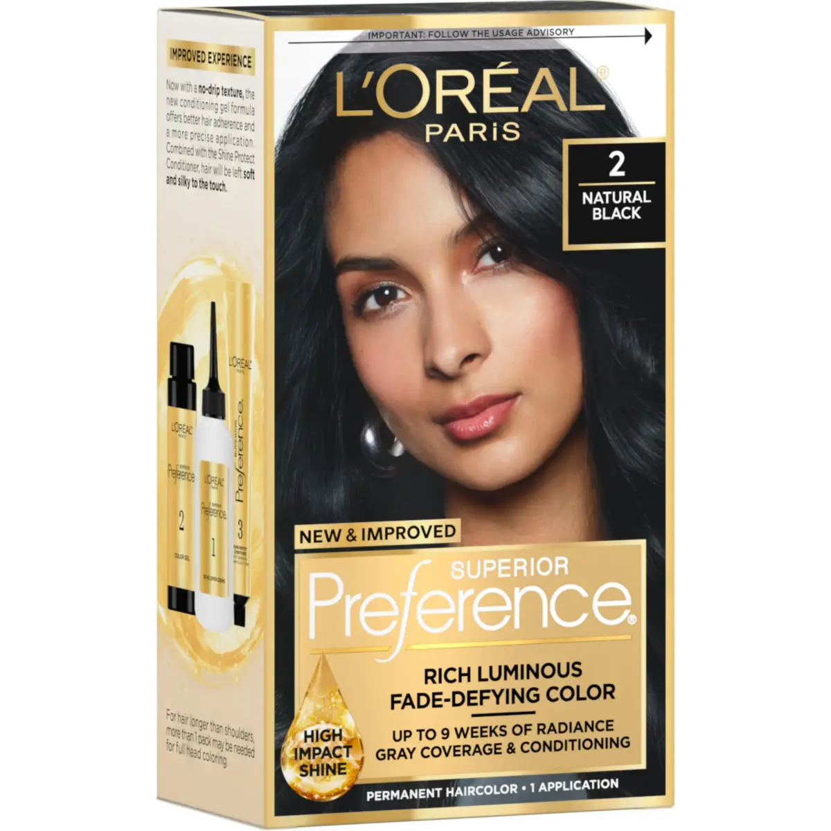 L'Oreal Paris Superior Preference Natural Black 2 Permanent Hair Color Kit - main product image