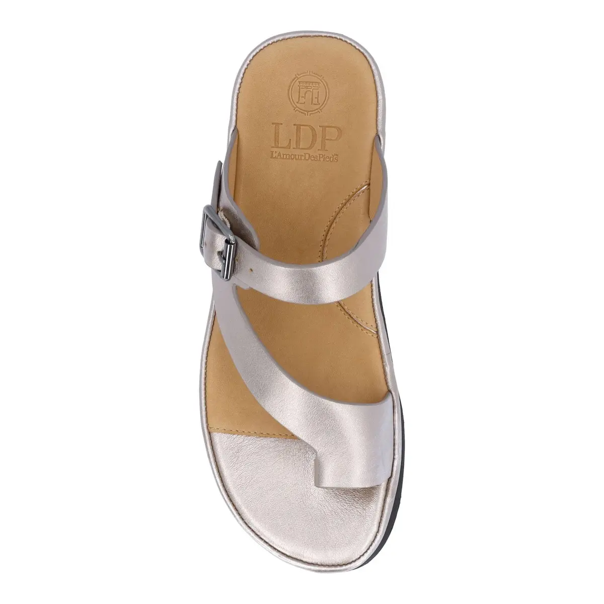 L'Amour des Pieds Women's Alanza Champagne 5.5 Medium | Leather Sandal with Memory Foam Insole - view 6