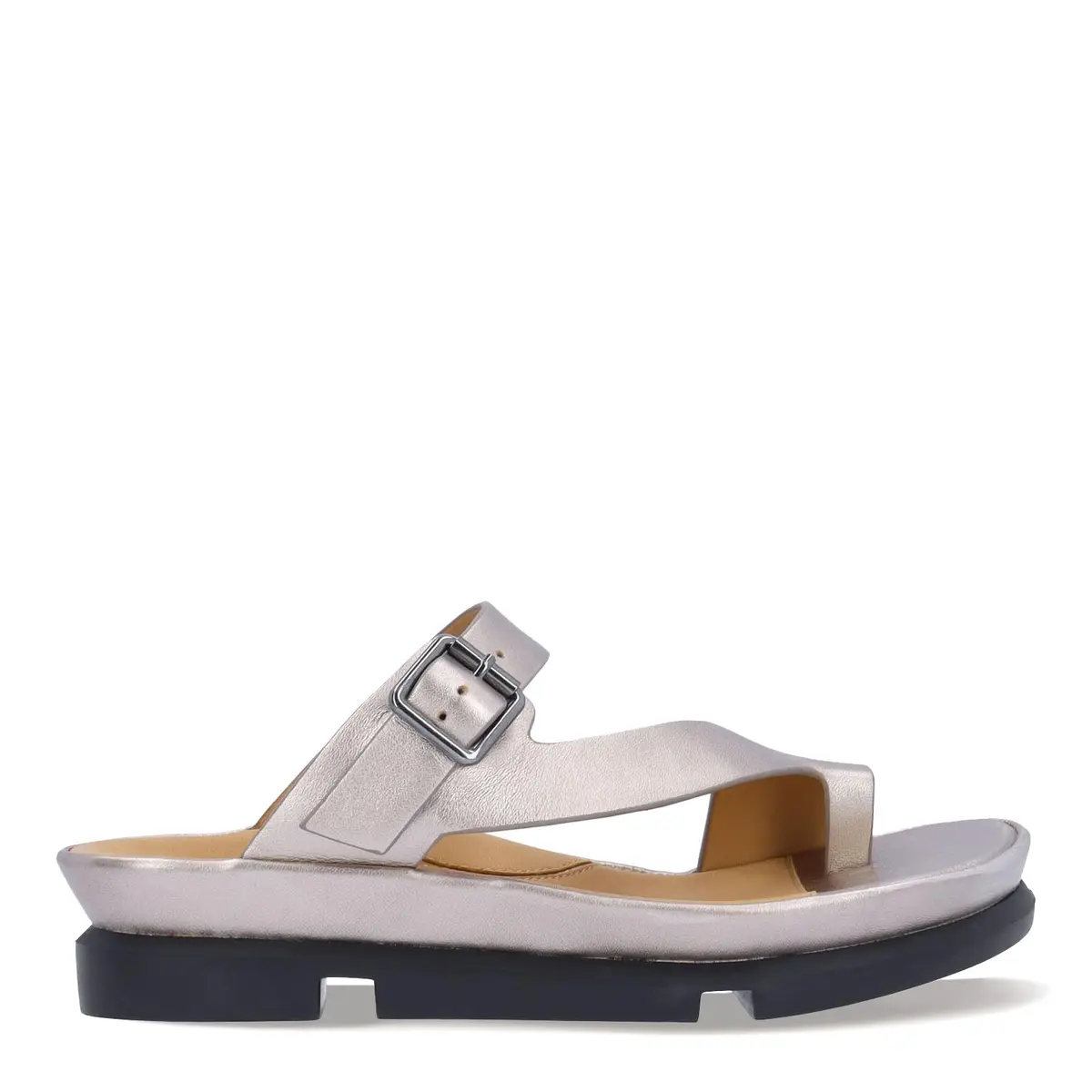 L'Amour des Pieds Alanza Champagne Women's Leather Sandals 7.5 Medium | Memory Foam Insole, Buckle Closure - view 2