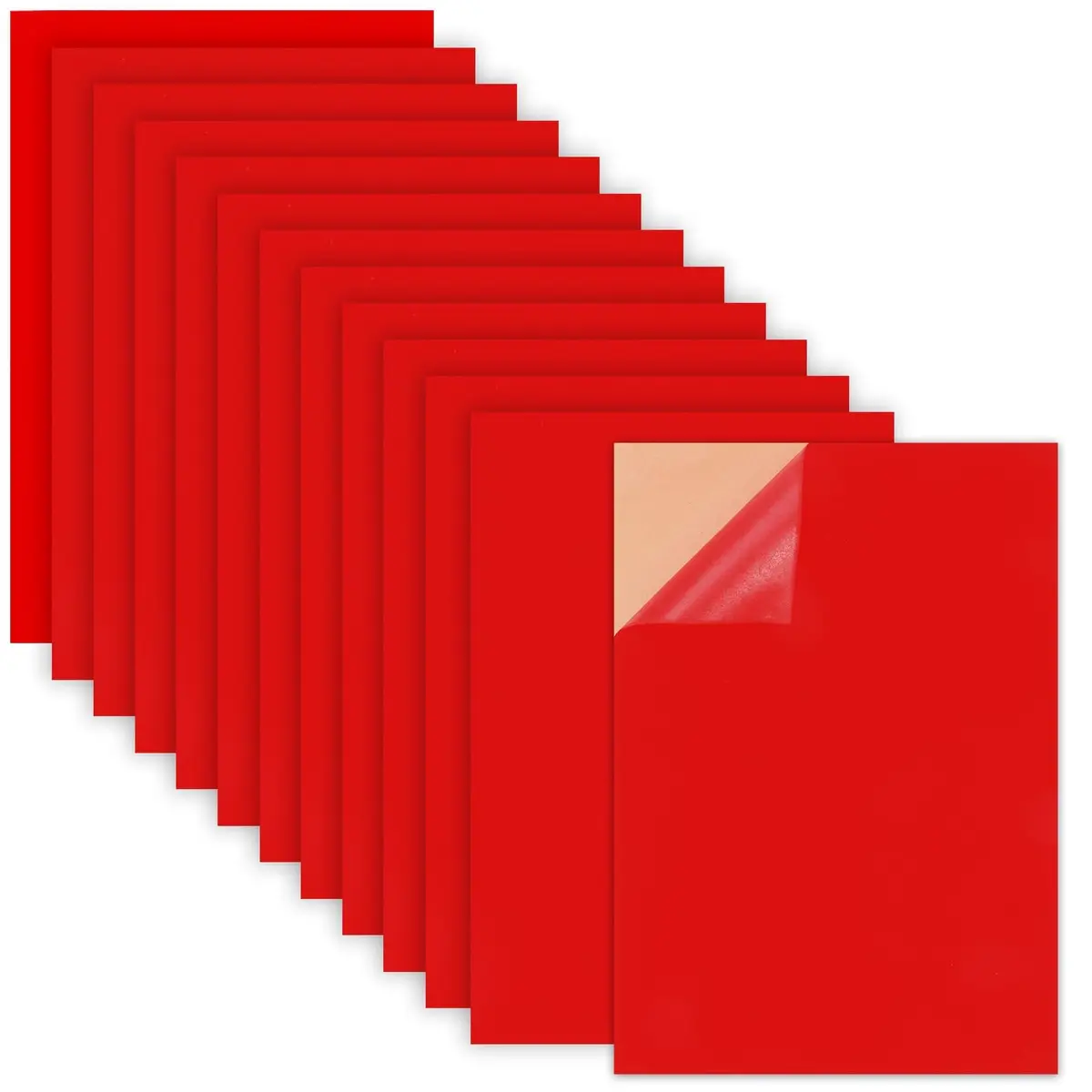 Caydo Red Self Adhesive Felt Sheets | DIY Craft Velvet Sheets, 21cm x 30cm - main product image