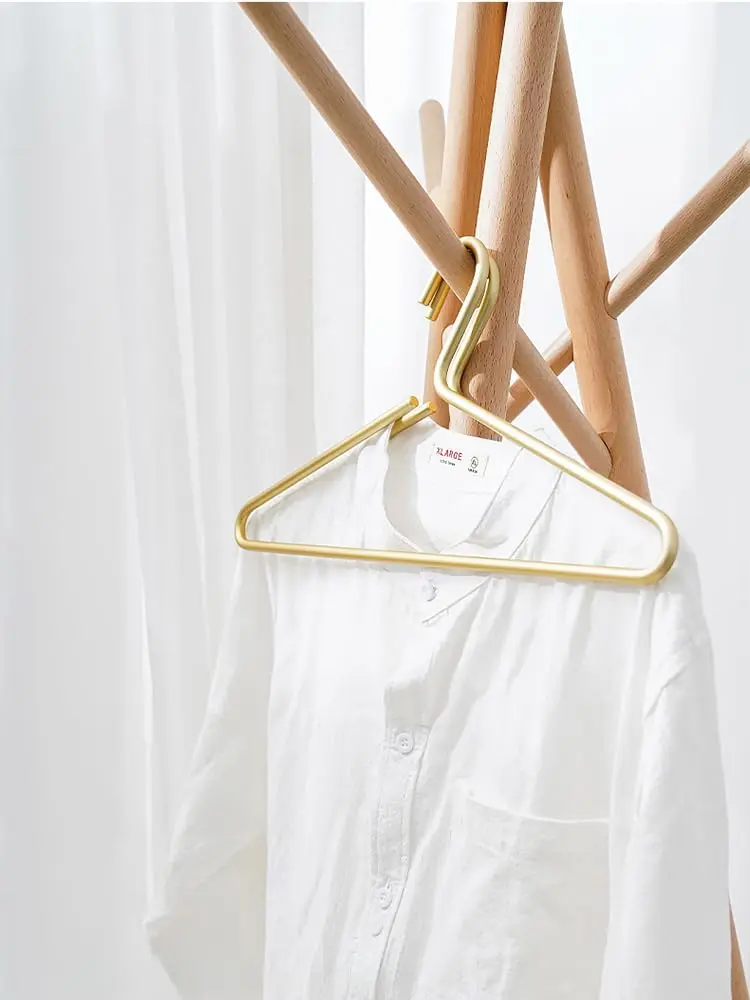WONQEXZ Premium Matte Gold Aluminum Coat Hangers 16.5” | Elegant & Space Saving (70-120 chars) - view 5