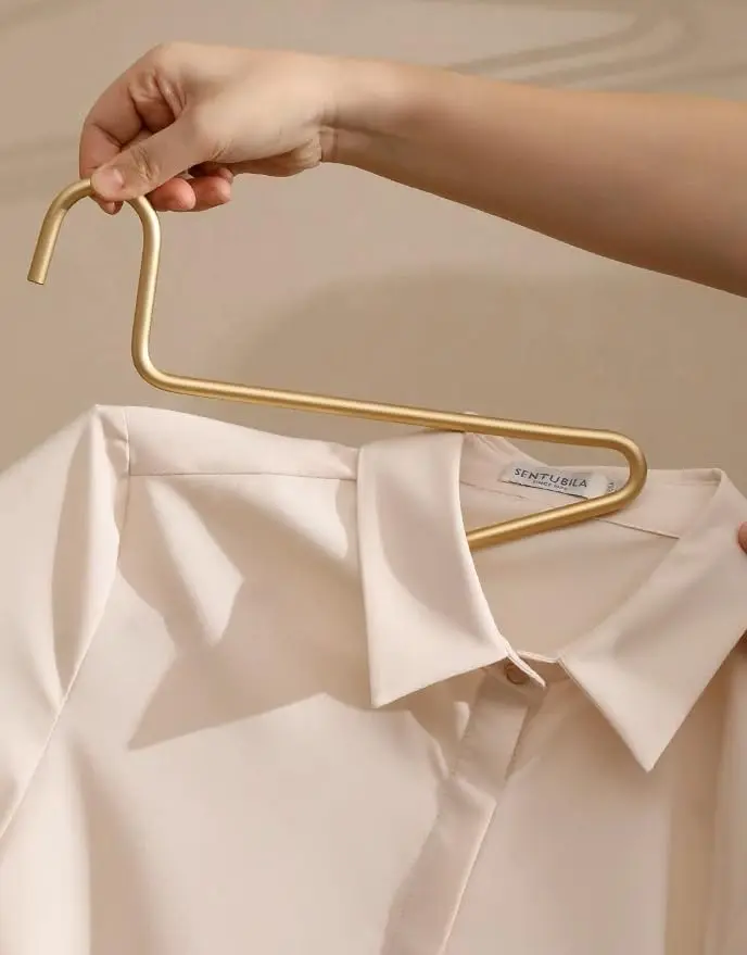 WONQEXZ Premium Matte Gold Aluminum Coat Hangers 16.5” | Elegant & Space Saving (70-120 chars) - view 7