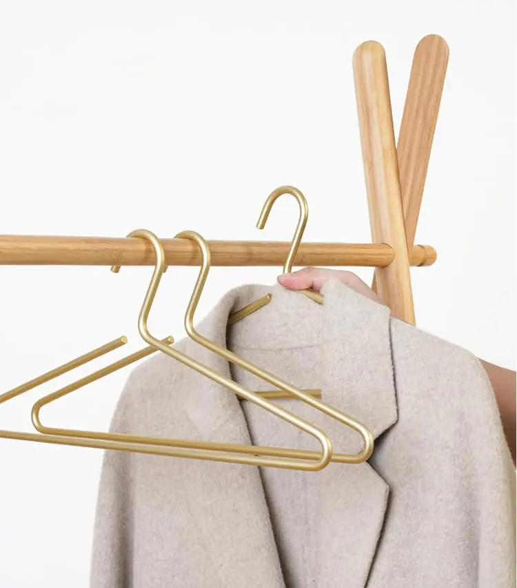 WONQEXZ Premium Matte Gold Aluminum Coat Hangers 16.5” | Elegant & Space Saving (70-120 chars) - view 11