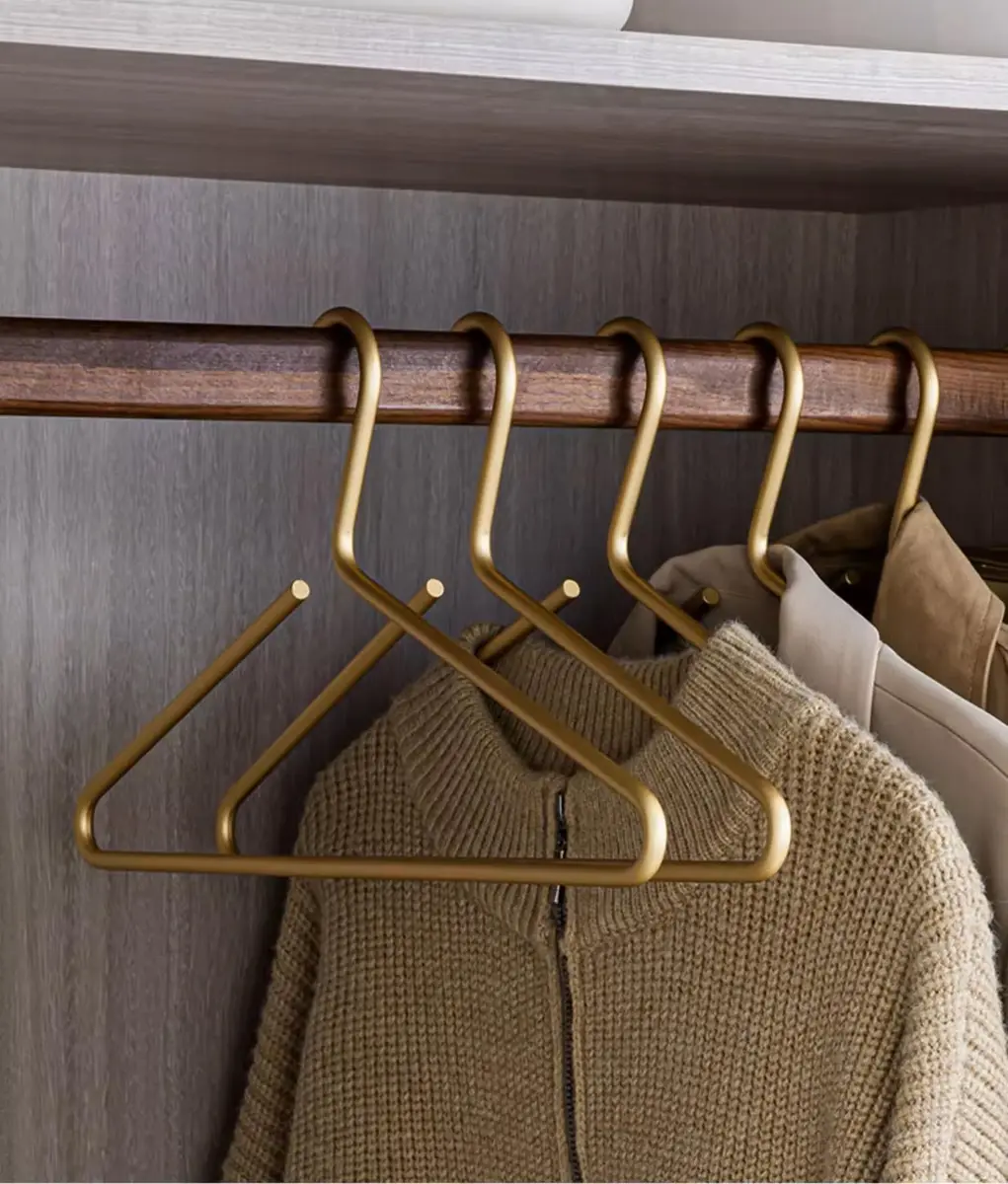 WONQEXZ Premium Matte Gold Aluminum Coat Hangers 16.5” | Elegant & Space Saving (70-120 chars) - main product image