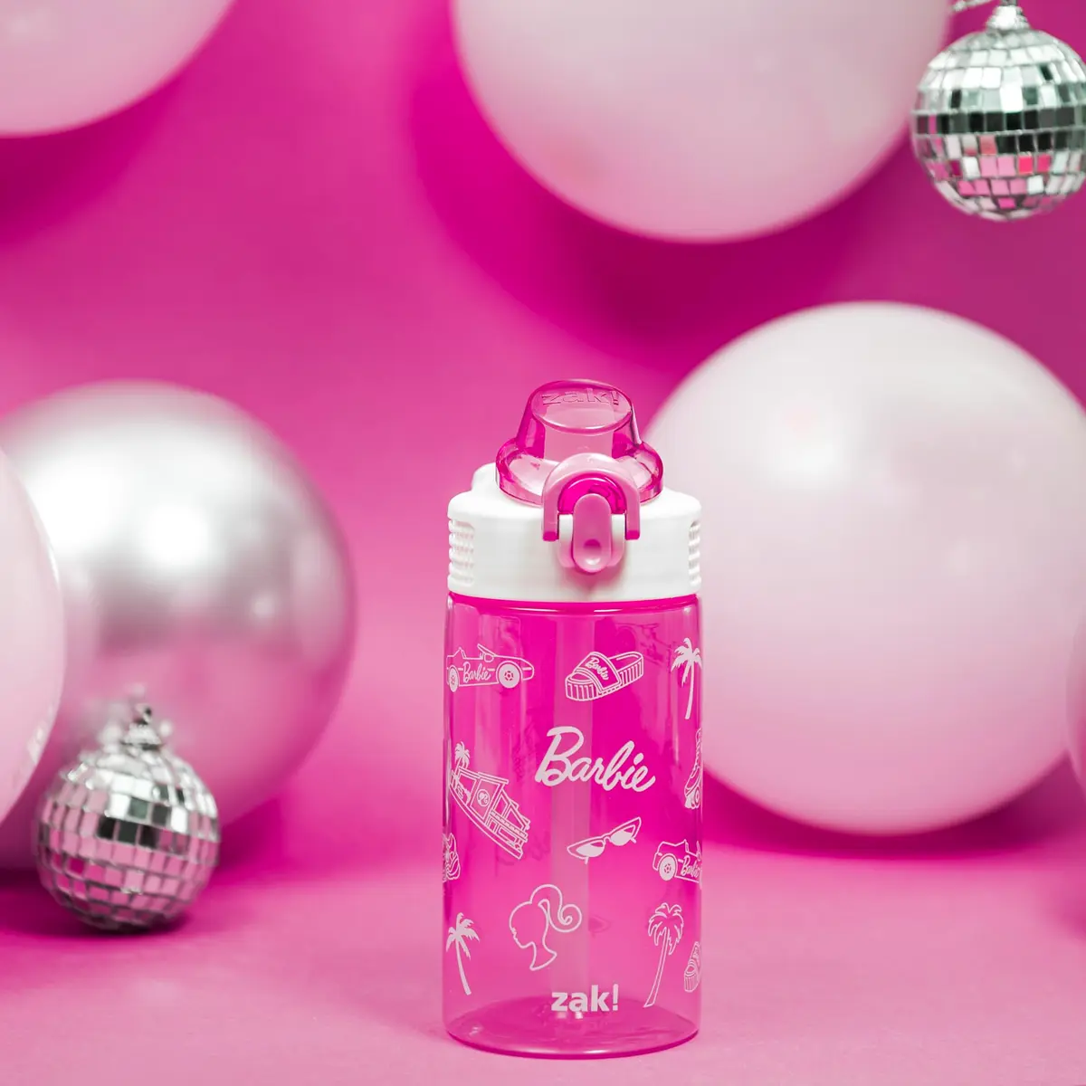 Zak Designs Barbie Sage 16oz Leak-Proof Straw Kids Water Bottle, Plastic | BPA-Free Durable Kid-Friendly - view 3
