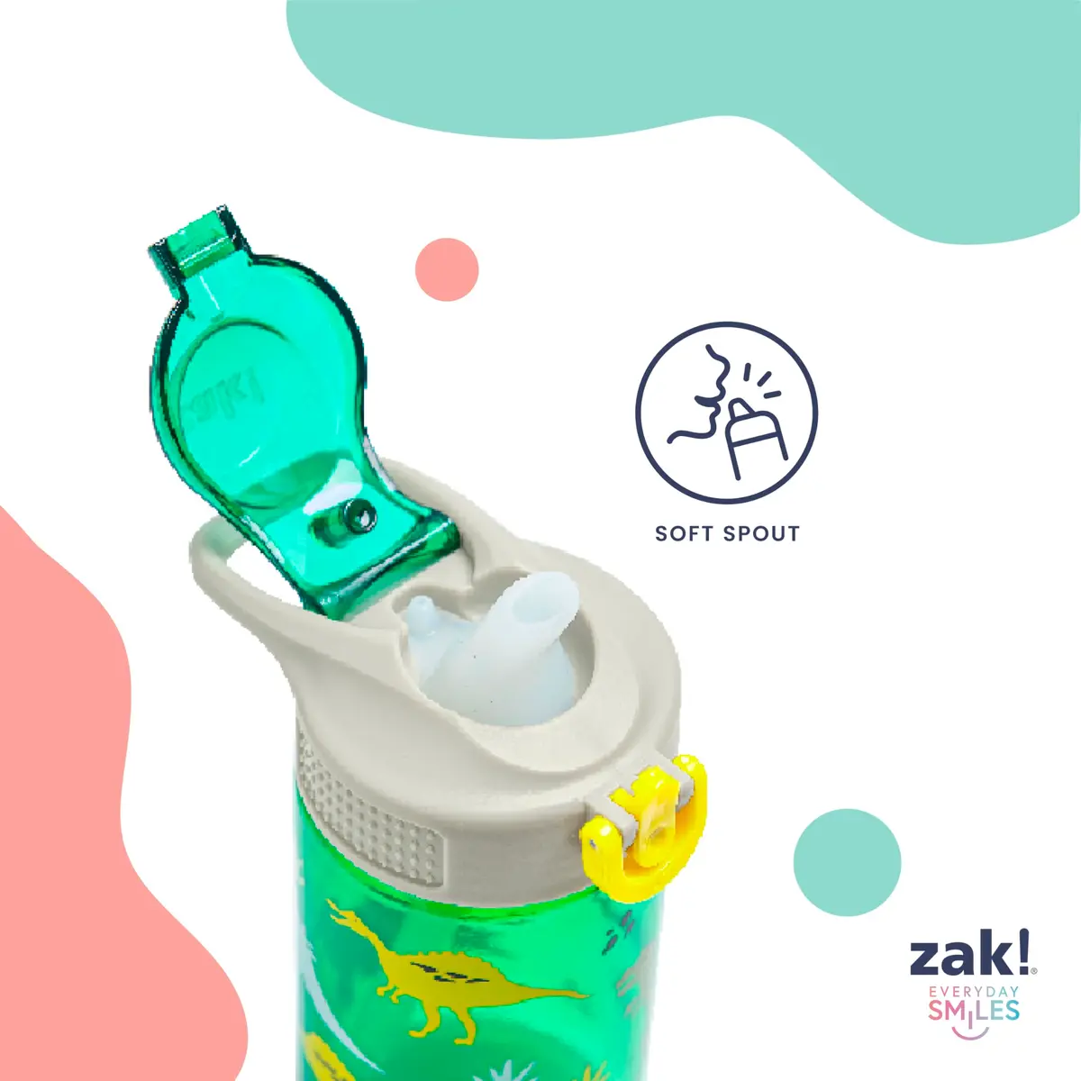 Zak Designs Barbie Sage 16oz Leak-Proof Straw Kids Water Bottle, Plastic | BPA-Free Durable Kid-Friendly - view 4