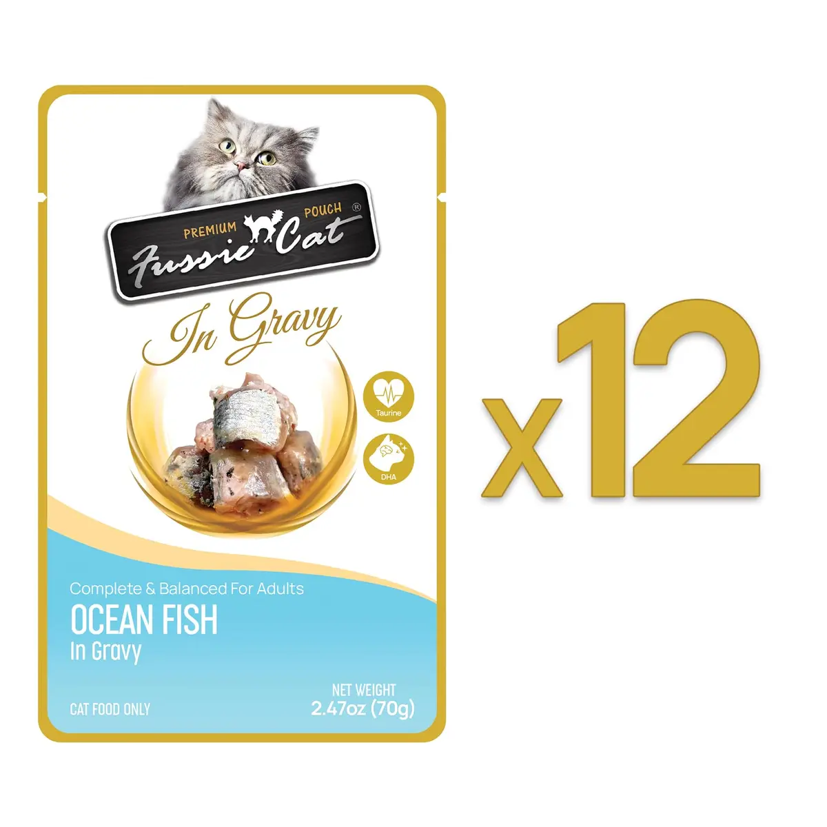 Fussie Cat Premium Ocean Fish in Gravy, 2.4 Oz (Pack of 12) | Complete & Balanced Cat Food with Omega-3 - view 4