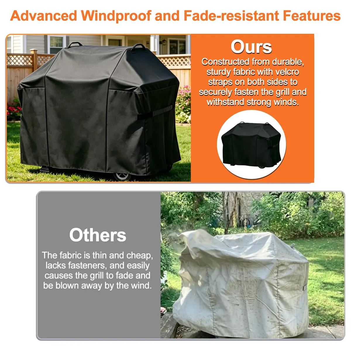 Blackhoso 65" Grill Cover for Weber Genesis II 4 Burner | Heavy Duty 600D Oxford Fabric - view 4