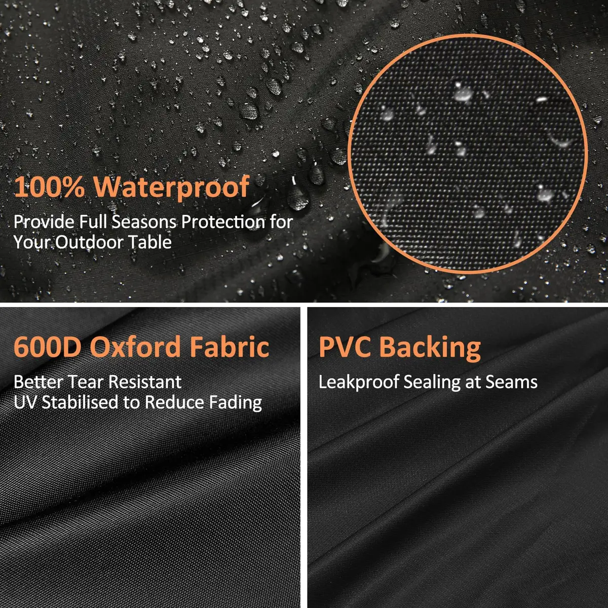 Blackhoso 48" Grill Cover for Weber Spirit II 200/210 Series, 122cm x 69cm x 107cm | Heavy Duty 600D Oxford Waterproof Grill Protection - view 6