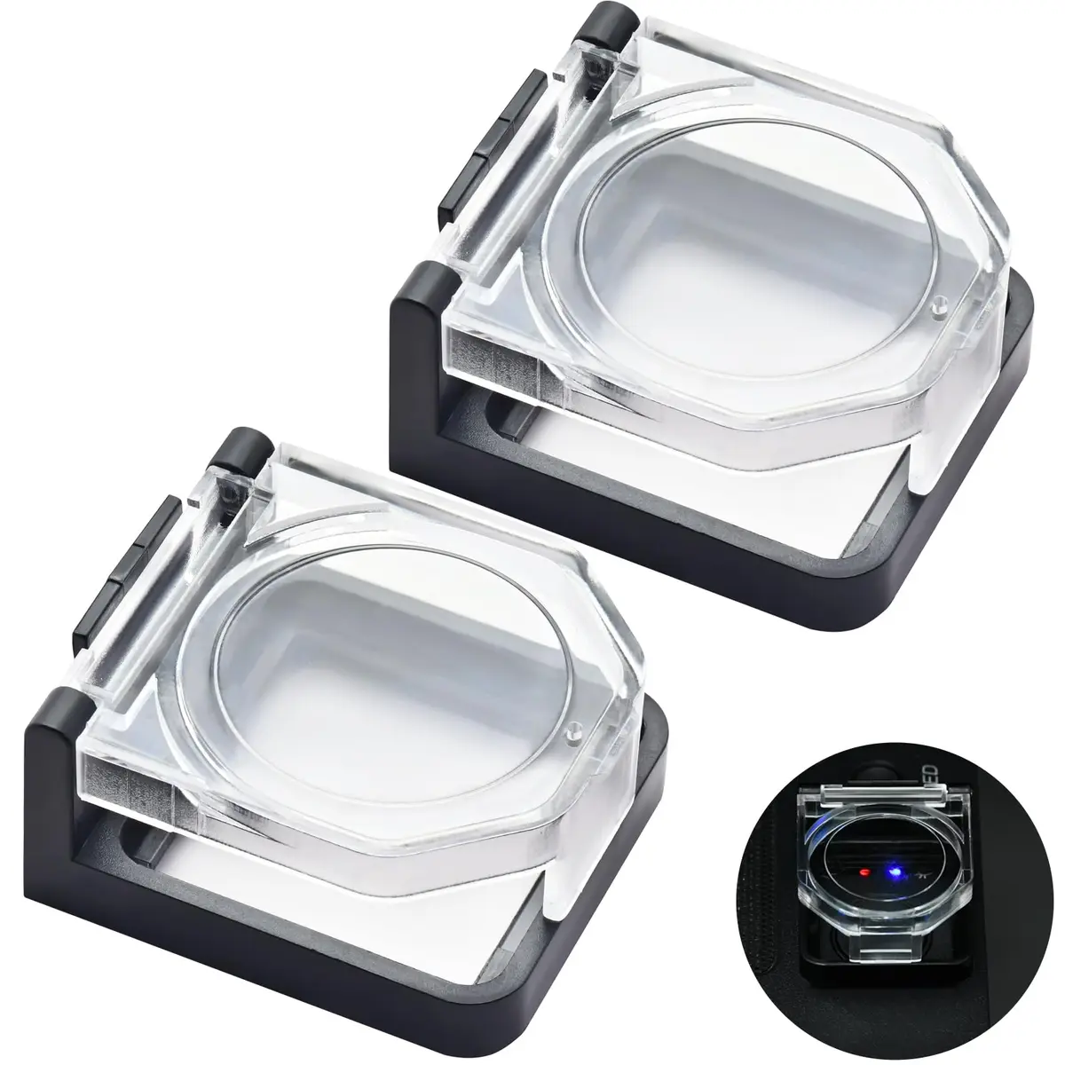 ZGSZJHF Latching Push Button Switch Cover Protector for 22mm Hole, 2-Pack | Childproof & Waterproof Safety Cover - main product image