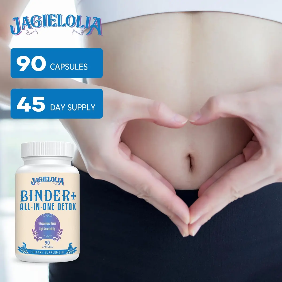 Jagielolia All-In-One Detox Binder Supplement 1500 MG | Liver & Gut Cleanse with Activated Charcoal & Zeolite - view 7