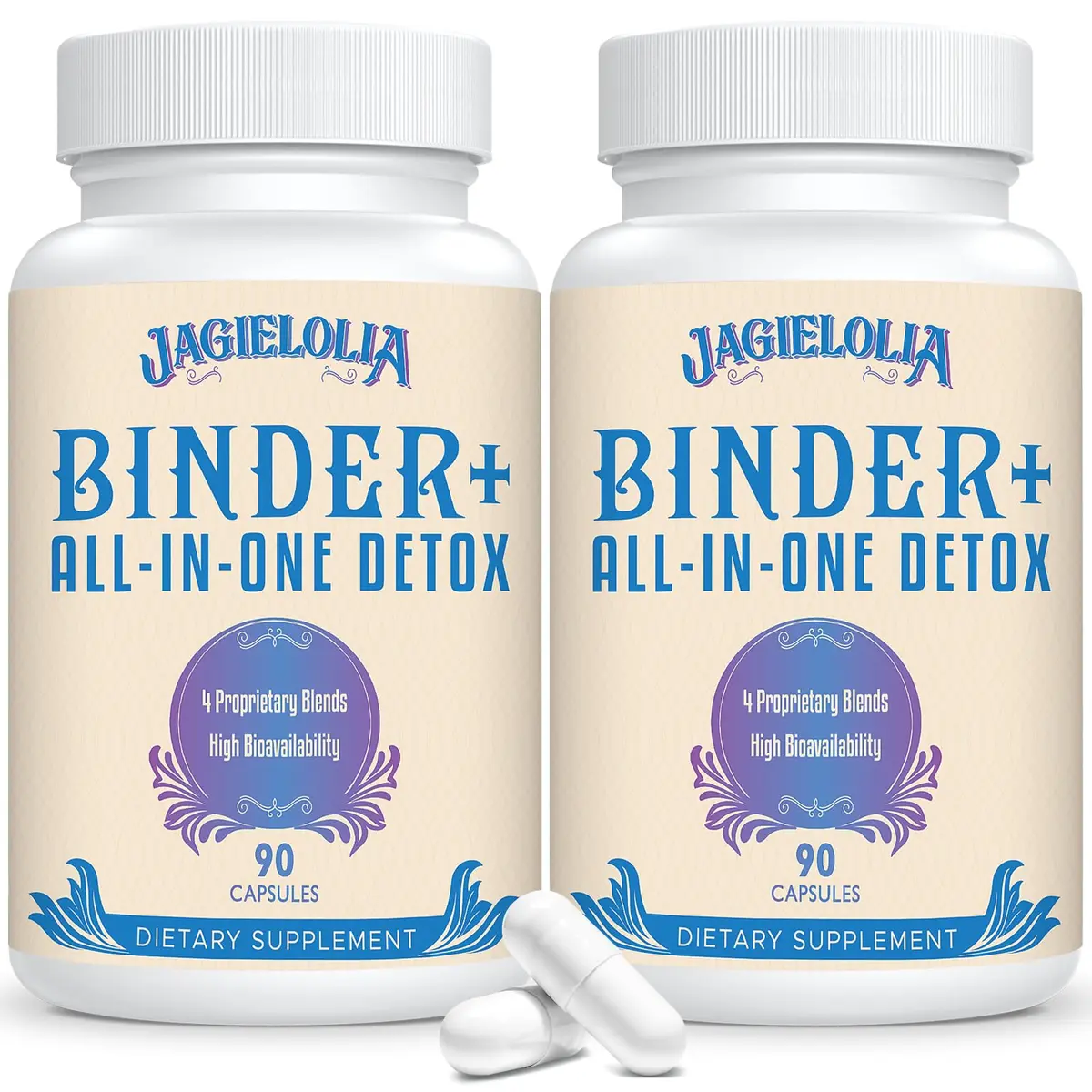Jagielolia All-in-One Detox Binder Supplement 1500 MG | Liver & Gut Cleanse with Activated Charcoal - main product image