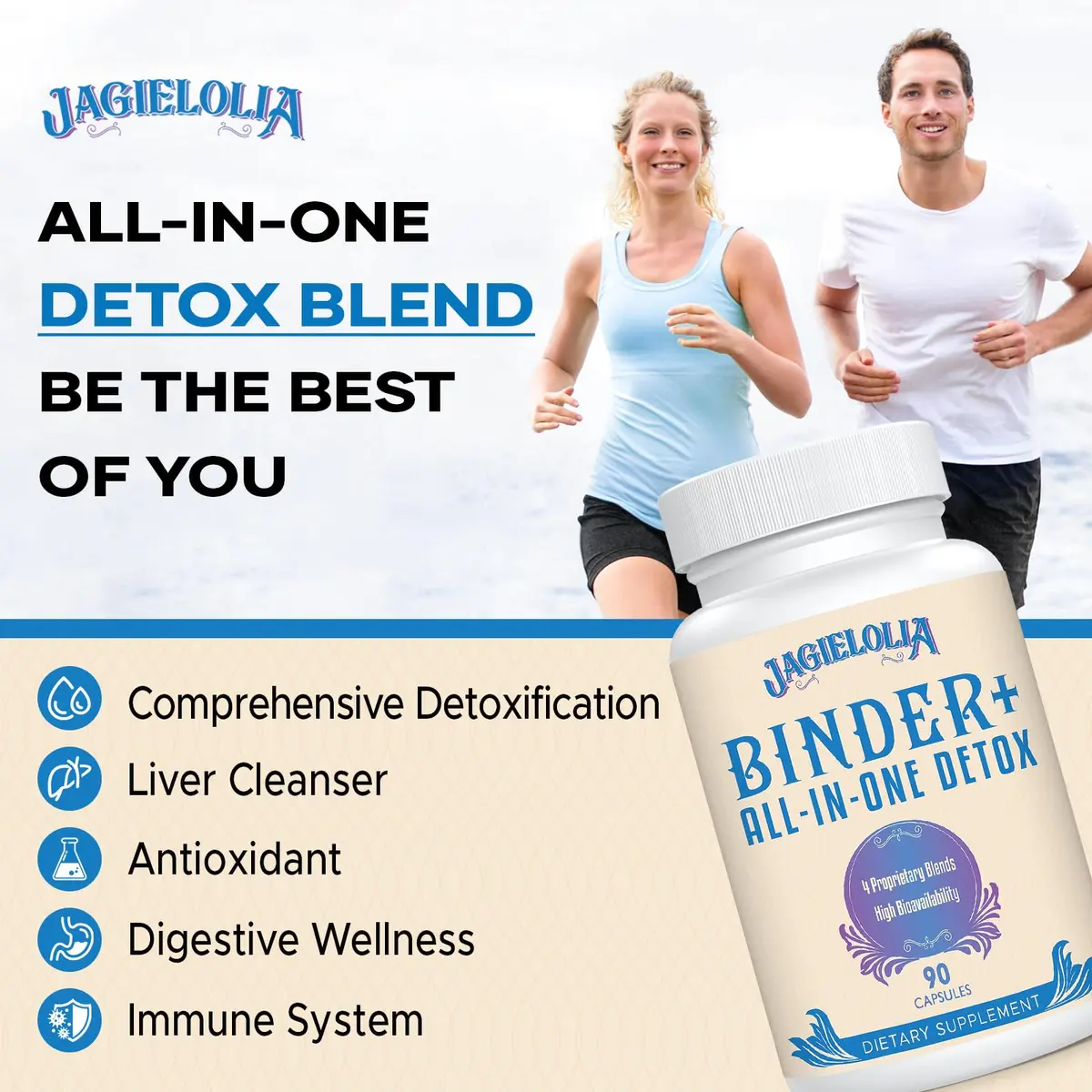 Jagielolia All-in-One Detox Binder Supplement 1500 MG | Liver & Gut Cleanse with Activated Charcoal - view 5