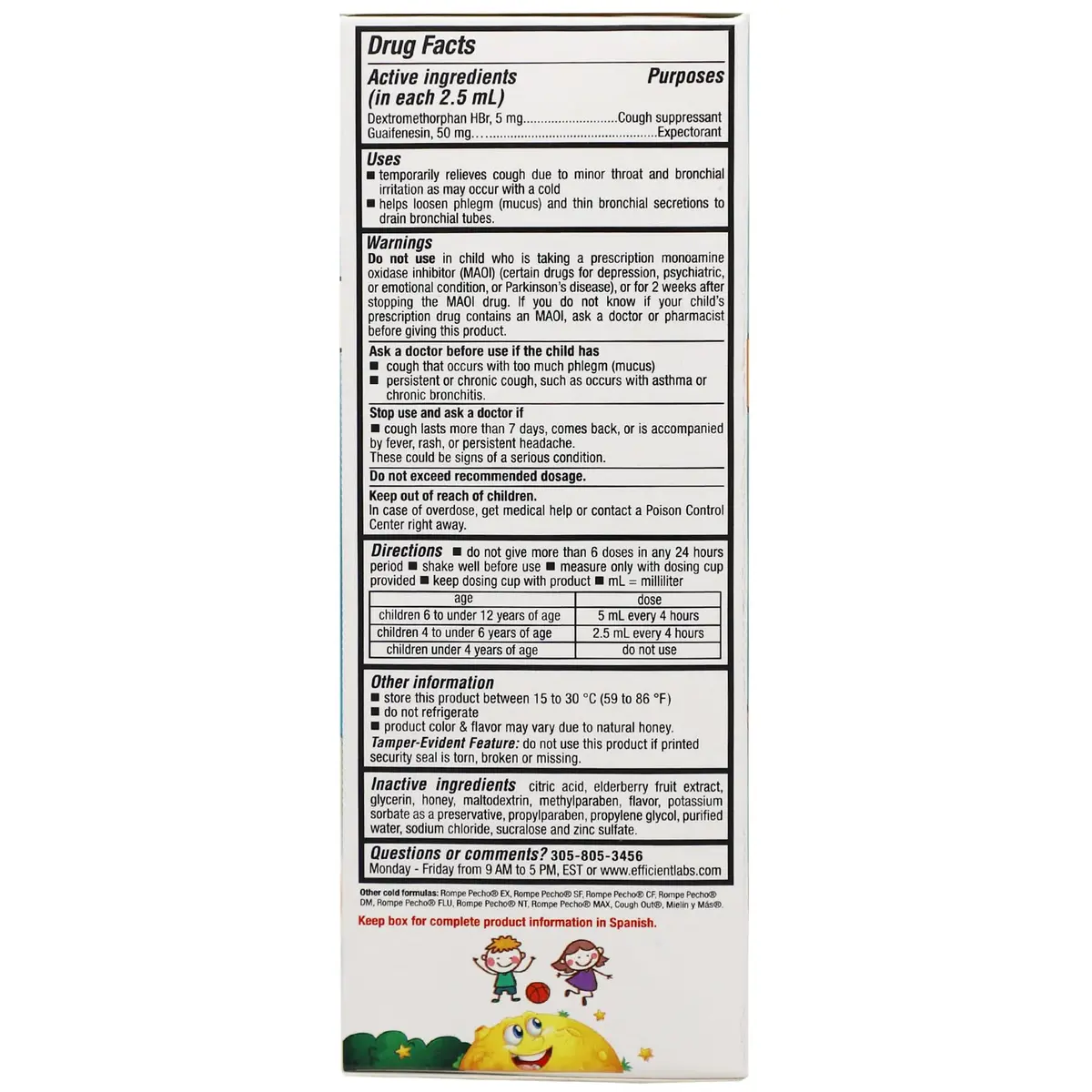 ROMPE PECHO Medicated Cough Syrup for Kids 4oz | Honey & Elderberry Expectoration Relief (70-120 chars) - view 5