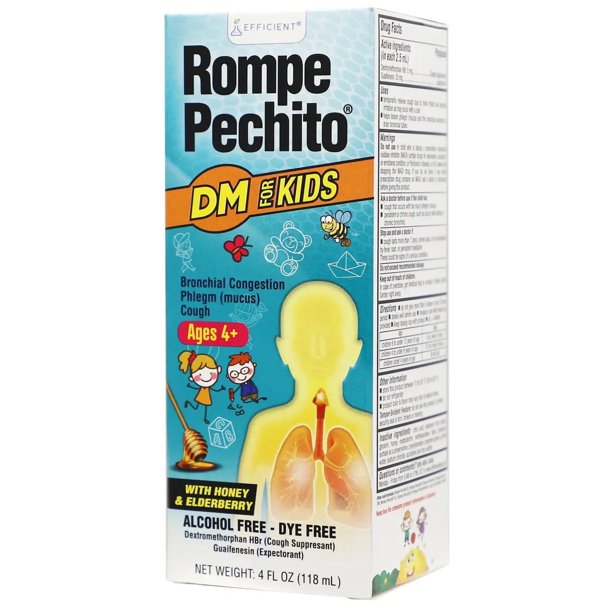 ROMPE PECHO Medicated Cough Syrup for Kids 4oz | Honey & Elderberry Expectoration Relief (70-120 chars) - view 6
