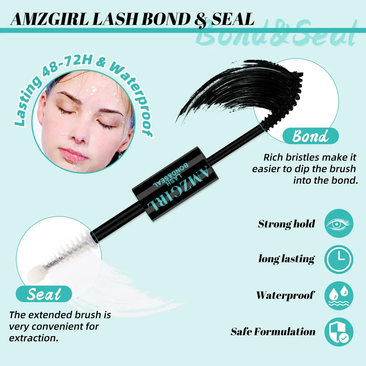 AMZGIRL Lash Clusters Kit 320Pcs, 40D+50D D Curl Wispy Eyelash Extensions | DIY False Lashes for Natural & Dramatic Looks - view 4