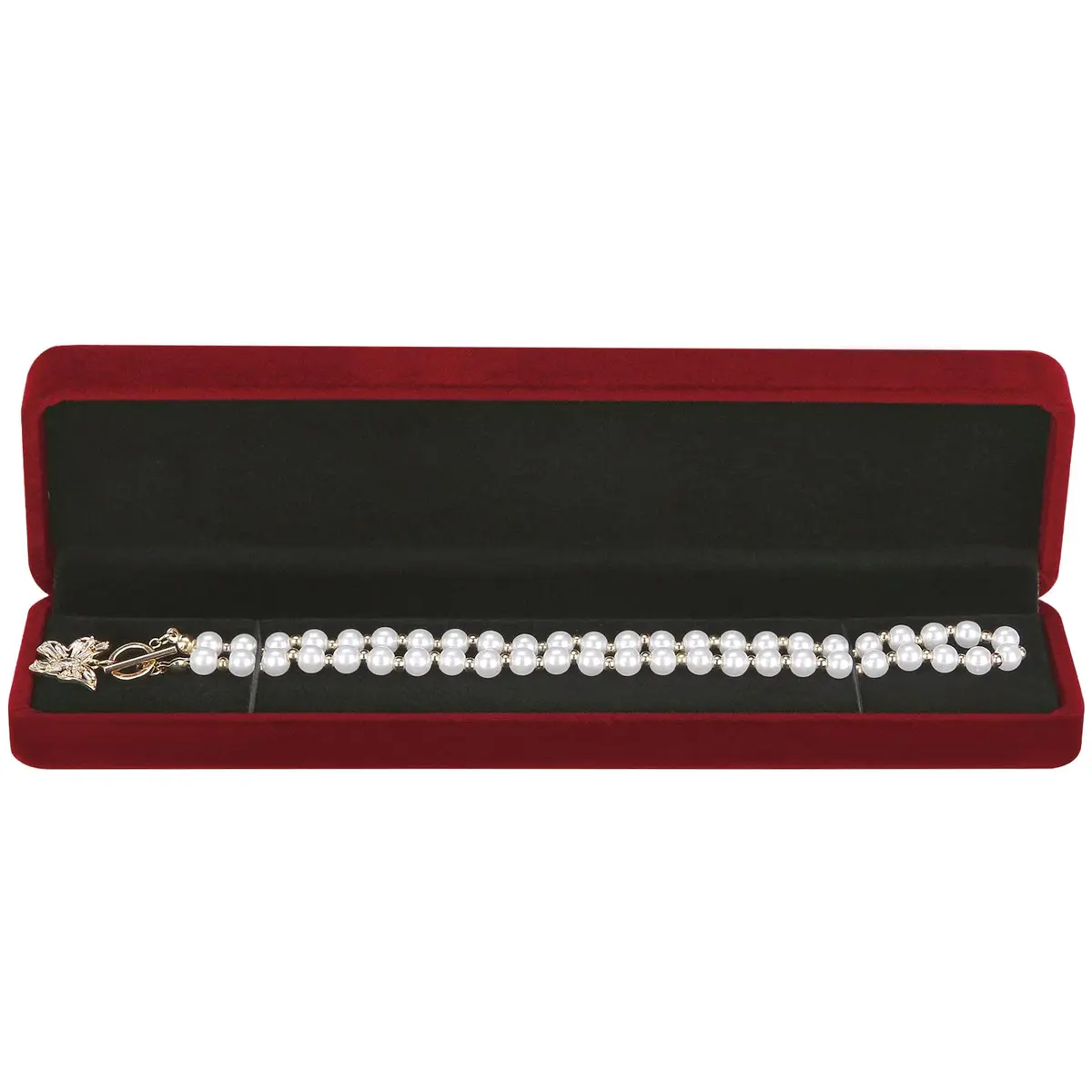 LETURE Red Velvet Bracelet Necklace Pendant Jewelry Box, 22cm (8.6in) Gift Box for Proposal, Wedding, Engagement, Christmas (4-Pack) - view 7