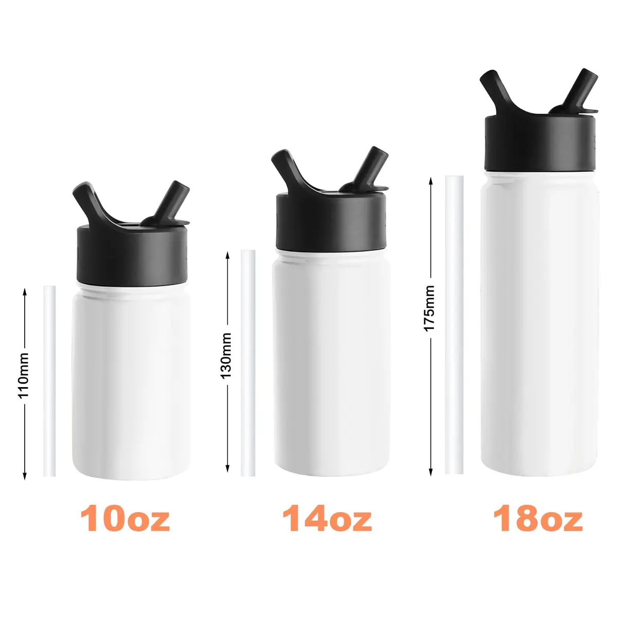 Bubrike Replacement Straws for 14oz Simple Modern Kids Water Bottle | BPA-Free & Dishwasher Safe - view 5