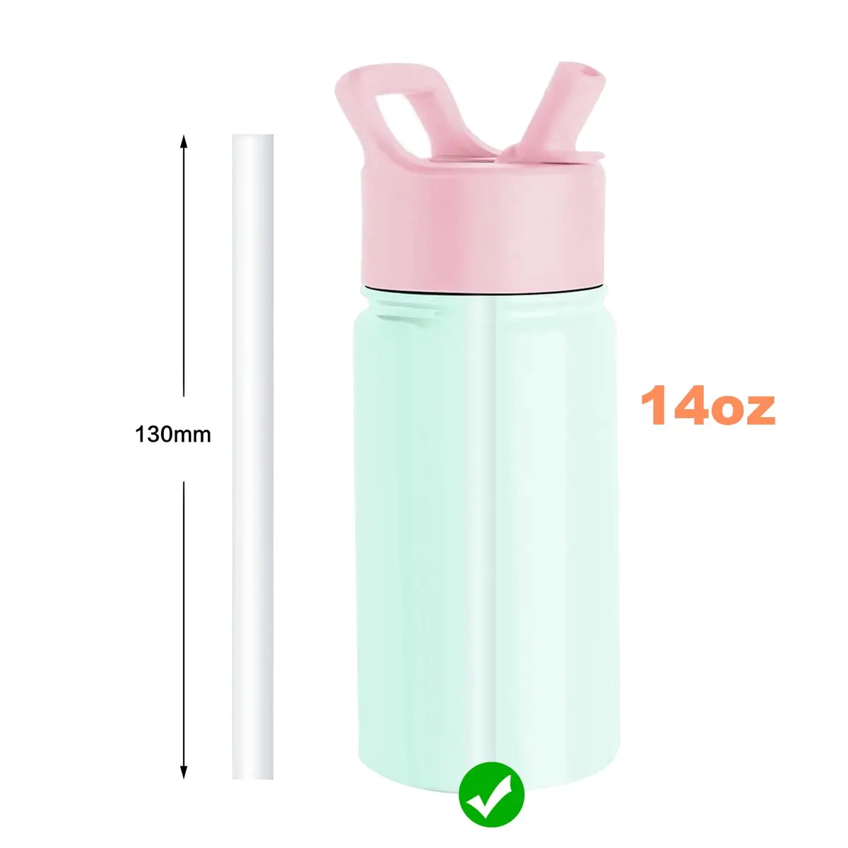 Bubrike Replacement Straws for 14oz Simple Modern Kids Water Bottle | BPA-Free & Dishwasher Safe - view 3