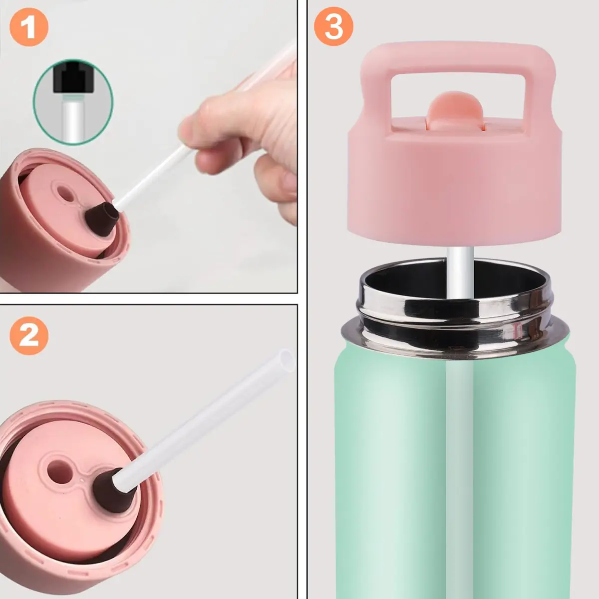Bubrike Replacement Straws for 14oz Simple Modern Kids Water Bottle | BPA-Free & Dishwasher Safe - view 4