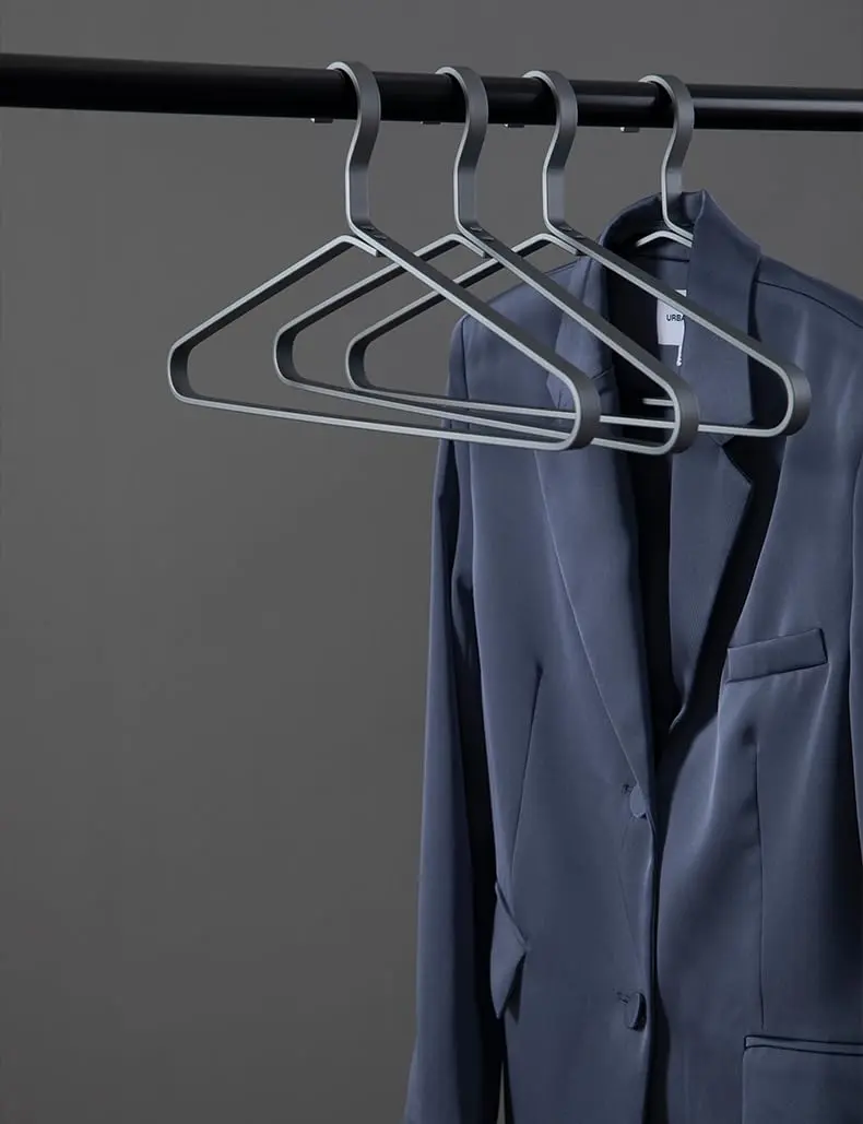 WONQEXZ Silver 6 Piece Coat Hangers | Extra Smooth & Durable Aluminum Alloy Support - view 2