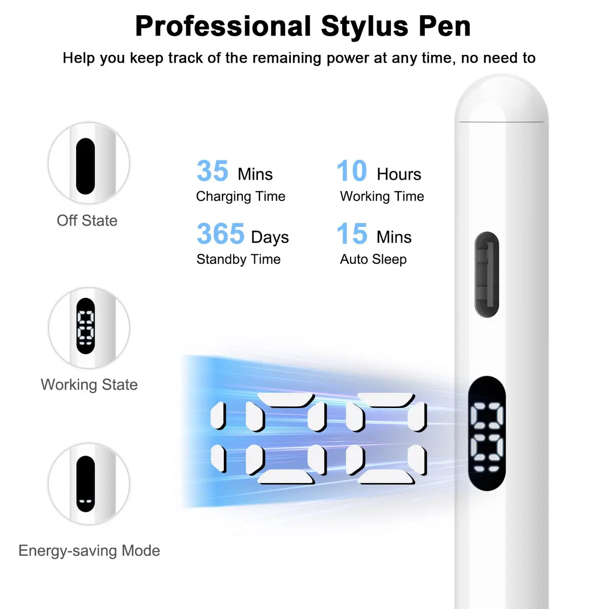 KOKABI iPencil 2nd Gen Stylus for iPad 6/7/8/9/10 | Precise Tilt & Palm Rejection - view 4