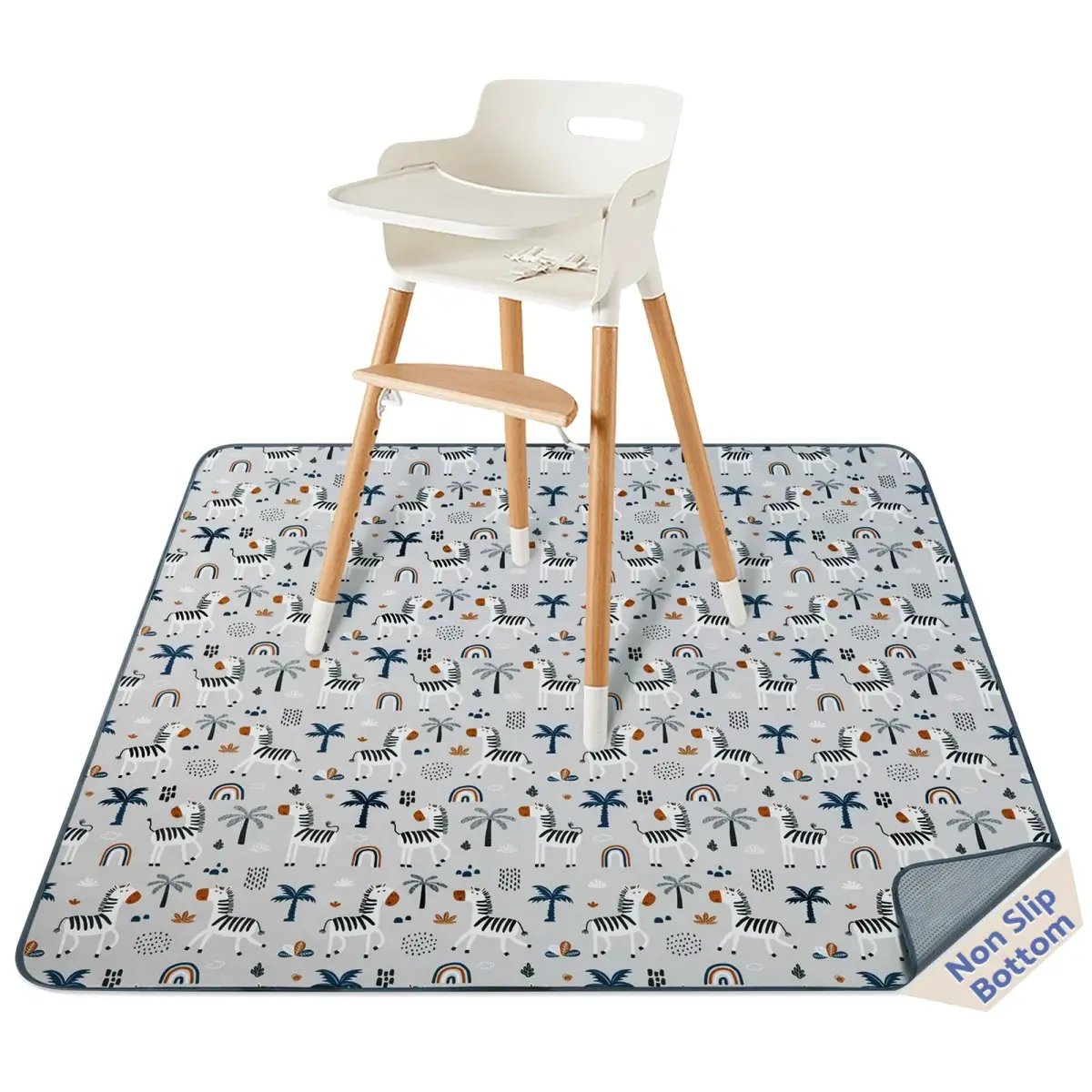 Blissful Diary Baby Splat Mat for High Chair, 128 x 128 cm (50.4 x 50.4 Inch) | Waterproof & Washable Floor Protector - main product image