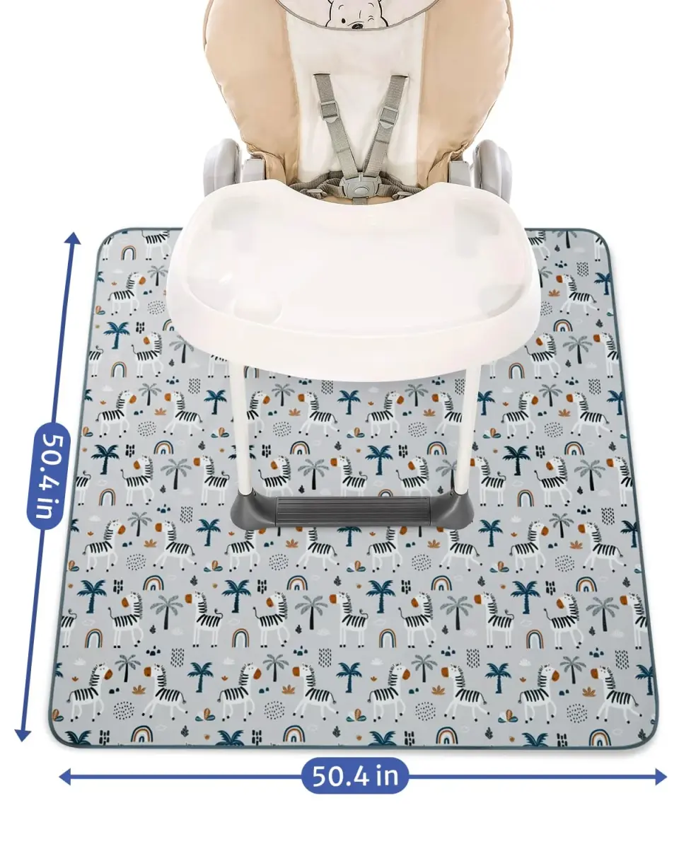 Blissful Diary Baby Splat Mat for High Chair, 128 x 128 cm (50.4 x 50.4 Inch) | Waterproof & Washable Floor Protector - view 3