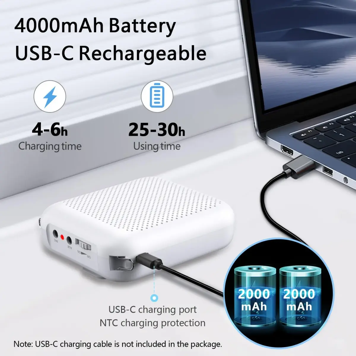 Norwii Bluetooth Voice Amplifier with Wired Microphone Headset & 4000mAh Battery | 10W Portable PA System for Teachers, Tours, Gym - view 4