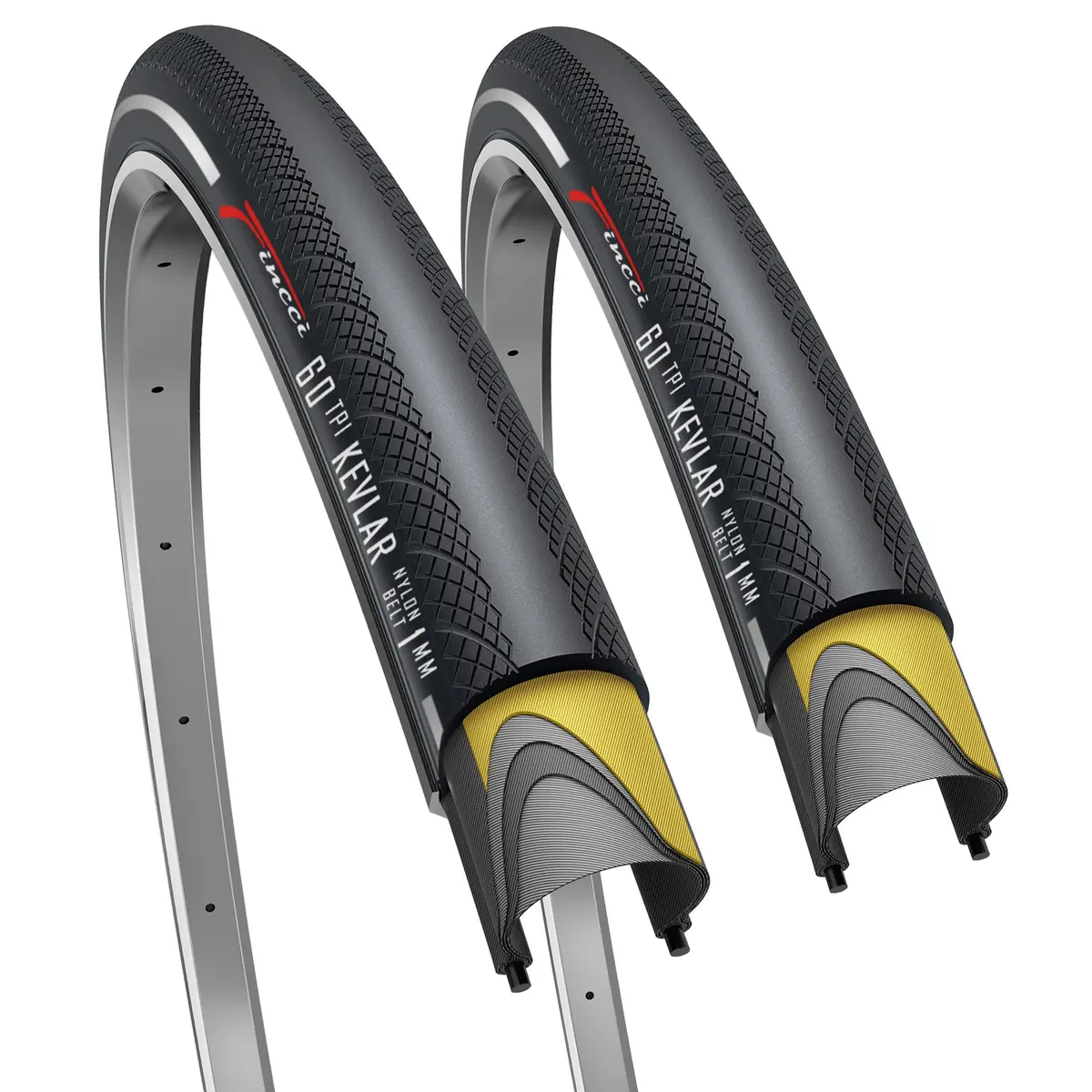 Fincci 700x28c Road Bike Tires Foldable 28-622 with Anti Puncture & Reflective Sidewall - main product image