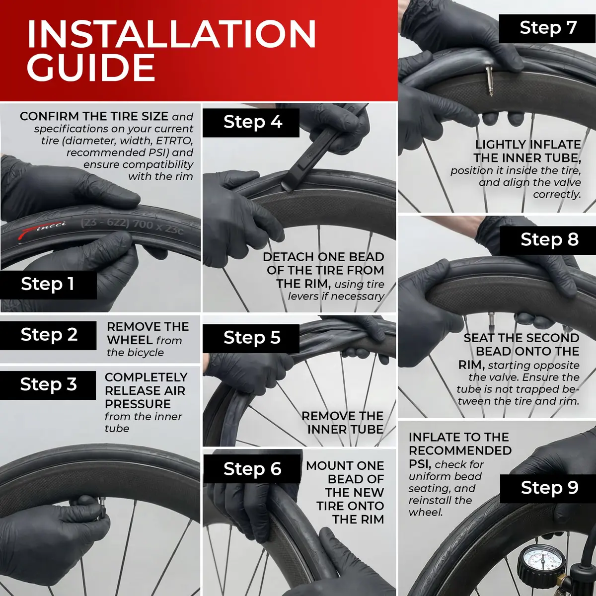 Fincci 700x28c Road Bike Tires Foldable 28-622 with Anti Puncture & Reflective Sidewall - view 9