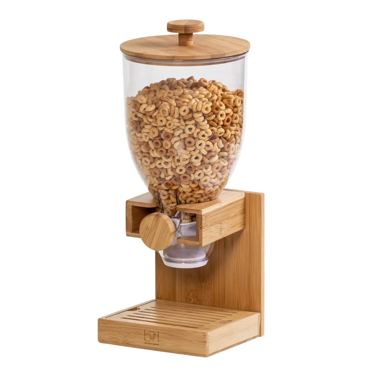 ZevrO Bamboo Cereal Dispenser with Airtight Lid 1.5 L (17.5 oz) | Portion Control for Dry Foods - main product image