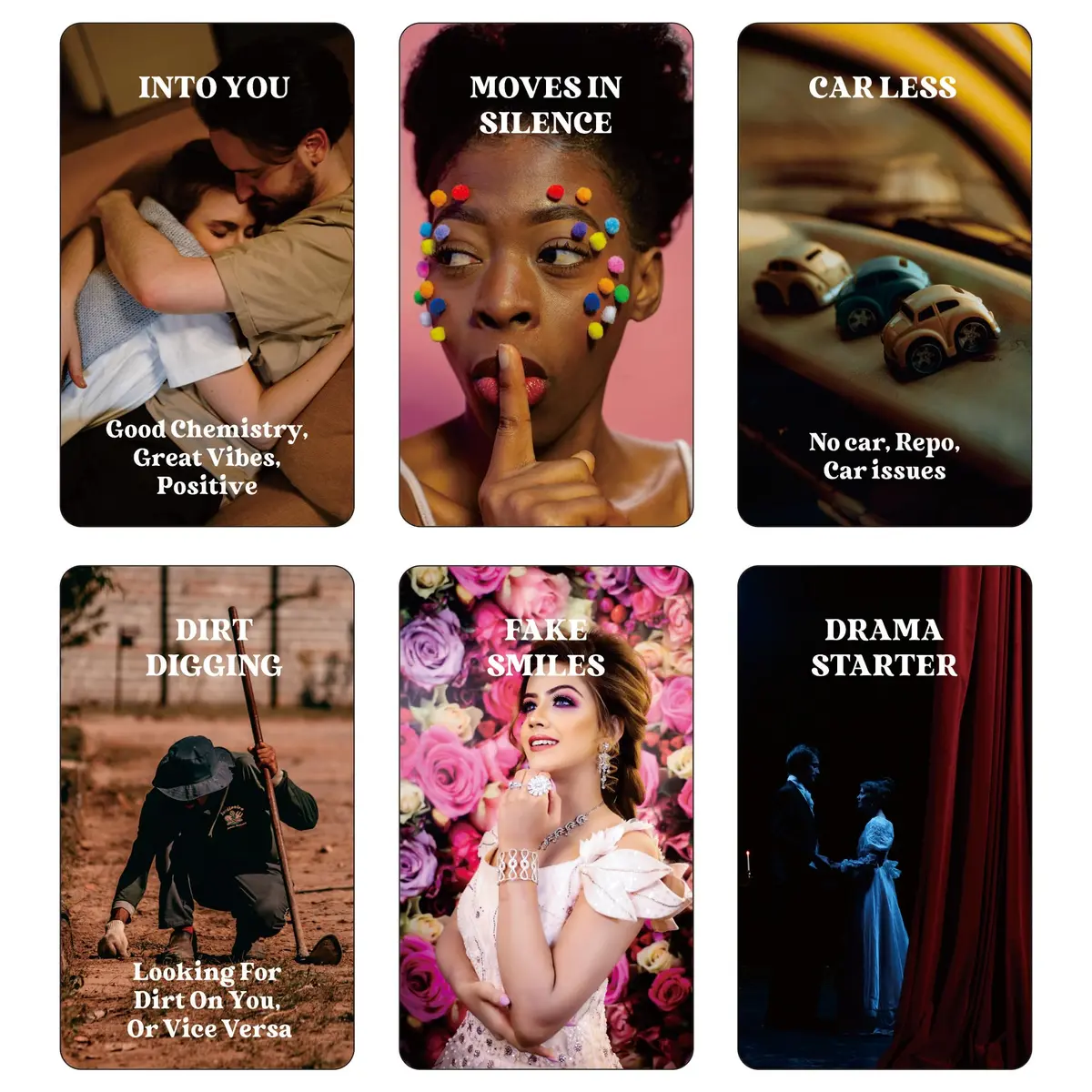 GZXINKE What's The Tea? Relationships Oracle Cards, Life Oracle Deck, for Beginners, Interpreting Career & Relationships, White - view 2