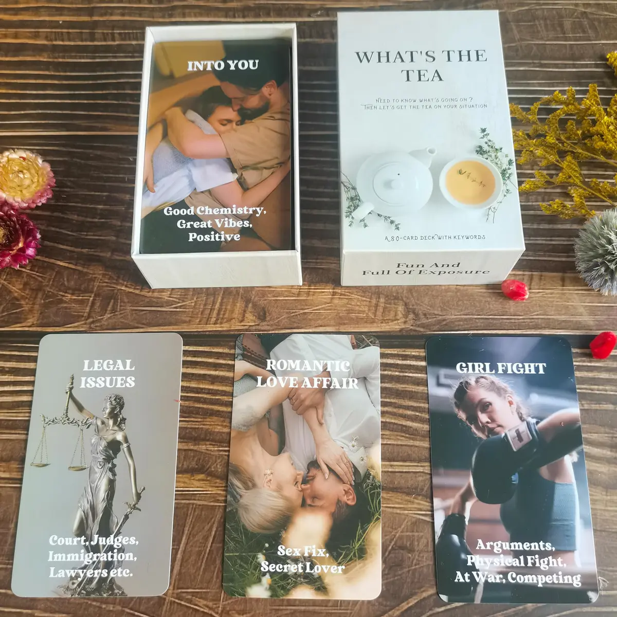 GZXINKE What's The Tea? Relationships Oracle Cards, Life Oracle Deck, for Beginners, Interpreting Career & Relationships, White - view 4