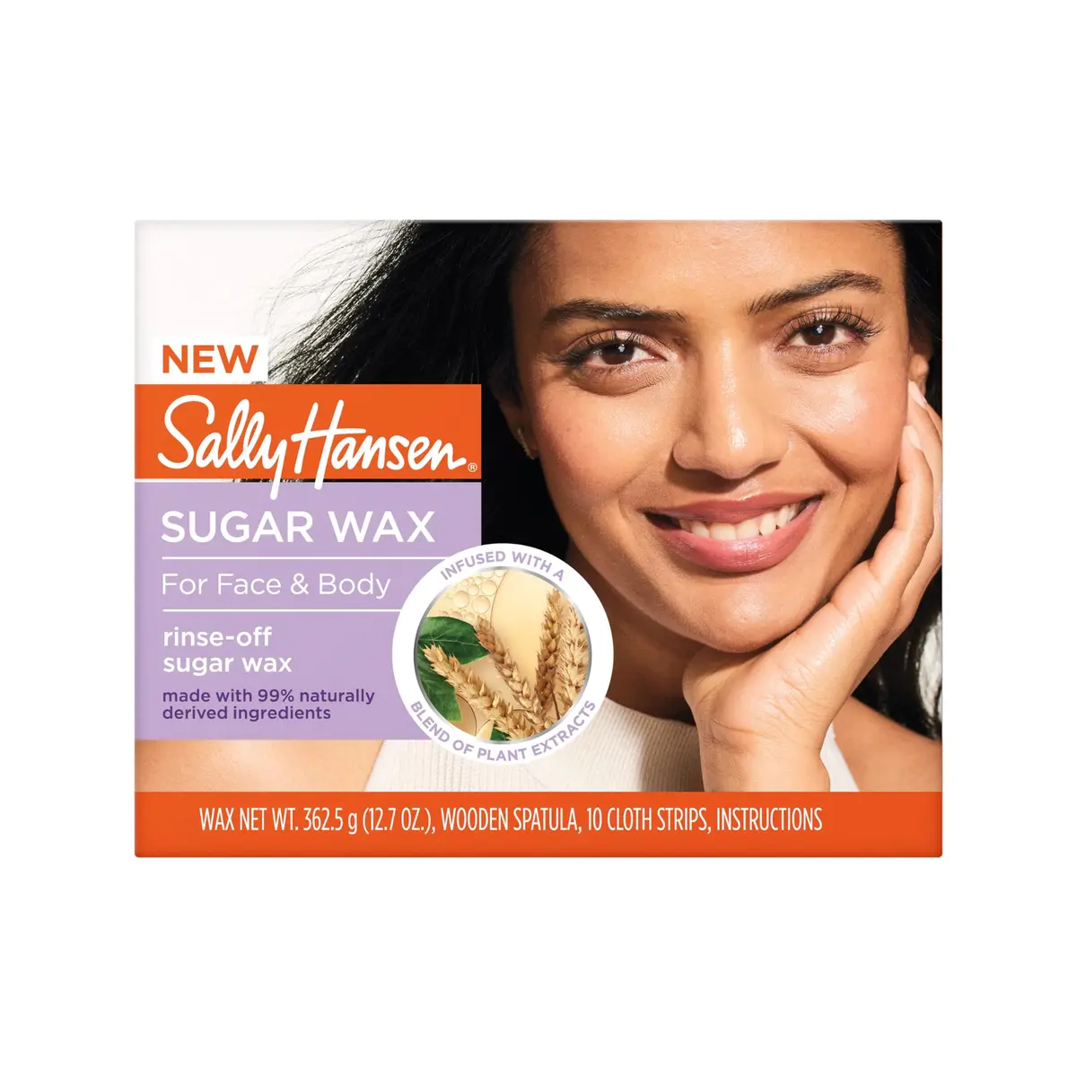 Sally Hansen Rinse-Off Sugar Wax Kit for Face & Bikini Hair Removal | 360ml (12.7 Fl Oz) | Vegan, No Drip Formula - main product image