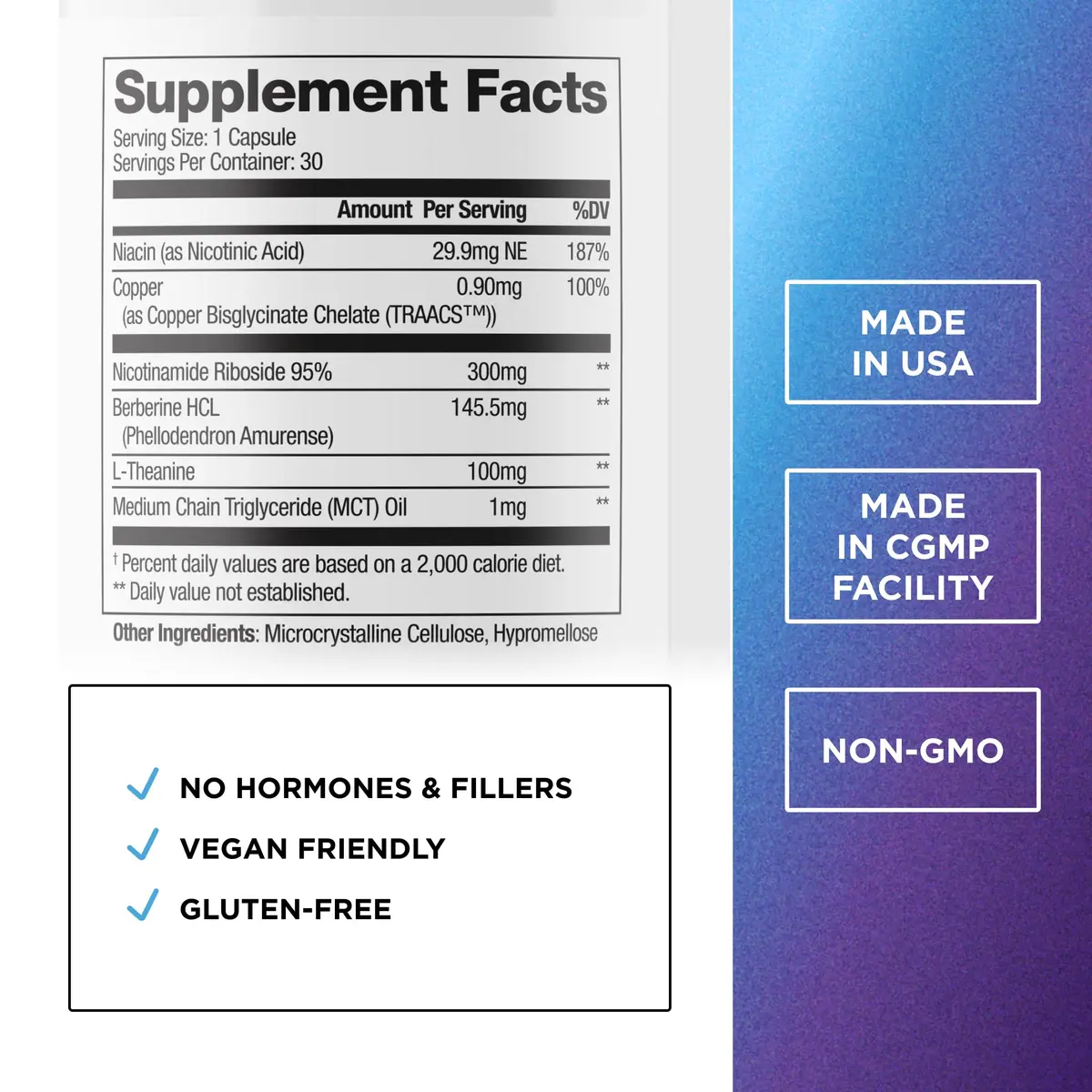 DR. EMIL NUTRITION Aging & Longevity Capsules | NAD+ Support, Berberine & L-Theanine, 30 Capsules - view 2
