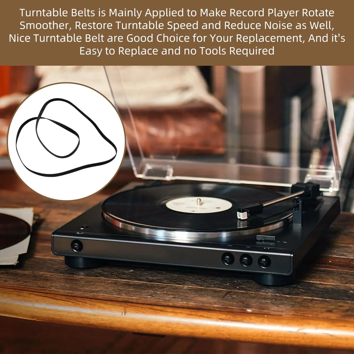 Sxkxm Turntable Belt for Audio-Technica AT-PL50 AT-LP60 | 320 x 4 x 1 mm Rubber Drive Belt - view 6