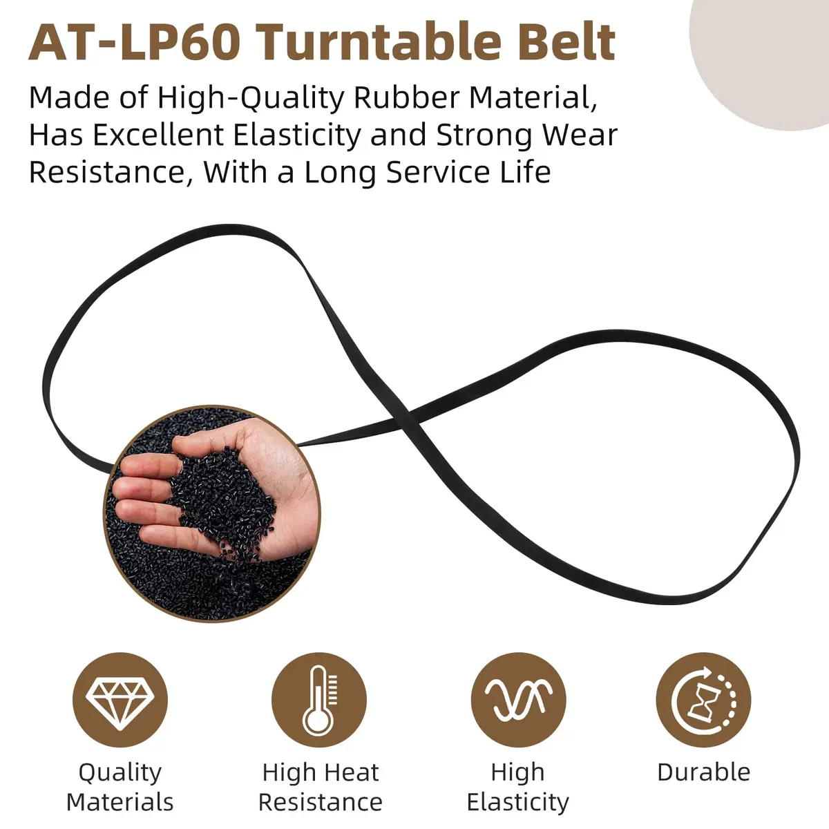 Sxkxm Turntable Belt for Audio-Technica AT-PL50 AT-LP60 | 320 x 4 x 1 mm Rubber Drive Belt - view 4