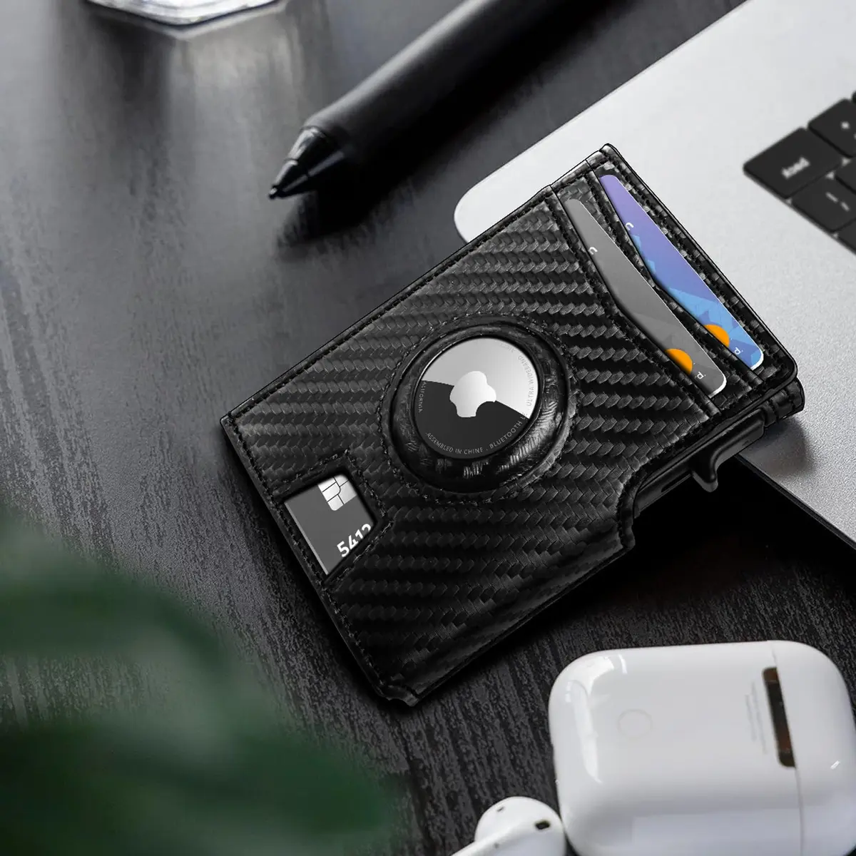 miyozi Airtag Wallet for Men, Slim Metal Card Holder with RFID Block & Money Clip - view 8