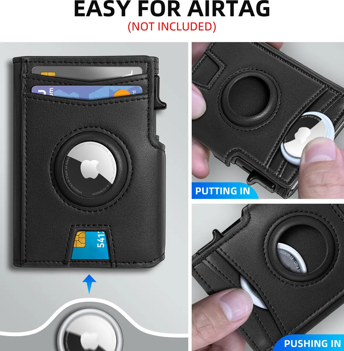miyozi Airtag Wallet for Men, Slim RFID Wallet with Money Clip, 10 Card Slots, Magnetic Closure, Gift Box - view 4