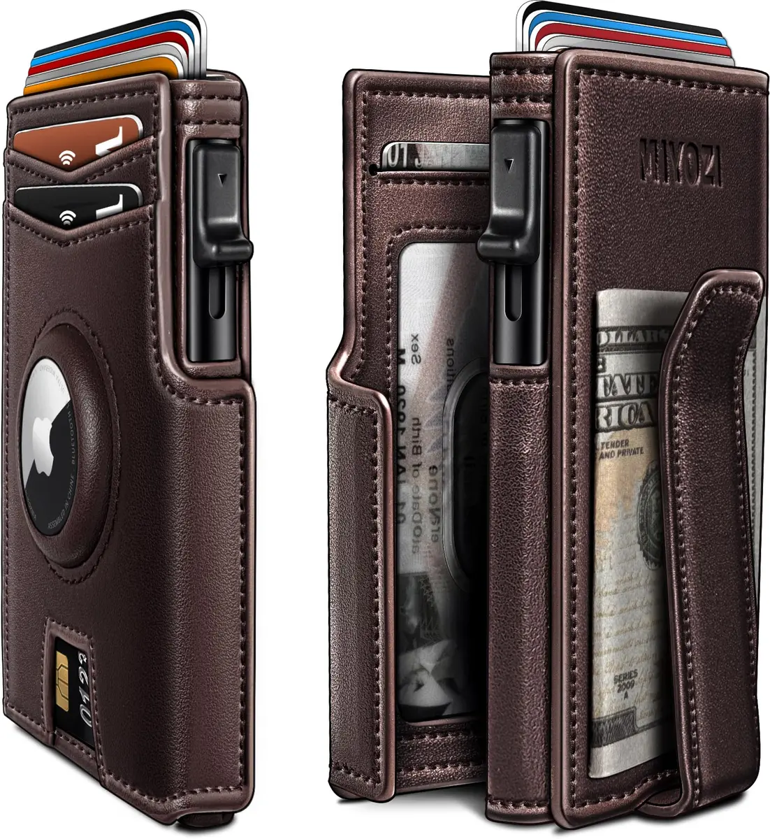miyozi Airtag Wallet for Men, Slim RFID Wallet with Money Clip & Magnetic Closure | Fits 10 Cards - main product image