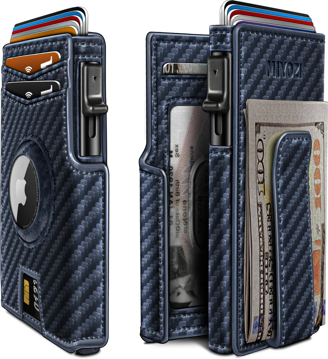 miyozi Airtag Wallet for Men with Money Clip Slim RFID Blocking Gift Box - main product image