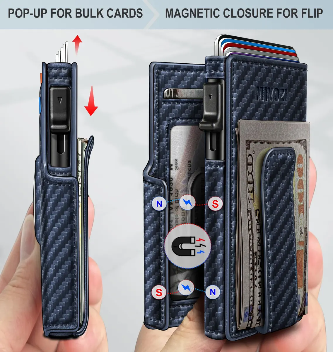 miyozi Airtag Wallet for Men with Money Clip Slim RFID Blocking Gift Box - view 3