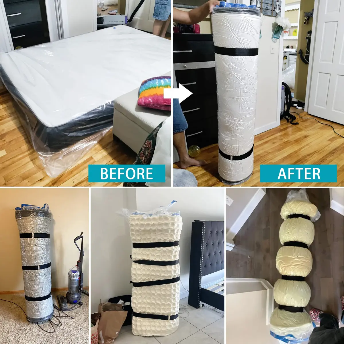 VacPack Queen Full Mattress Storage Vacuum Bag for Moving & Storage | Heavy Duty 4 Mil Plastic - view 2