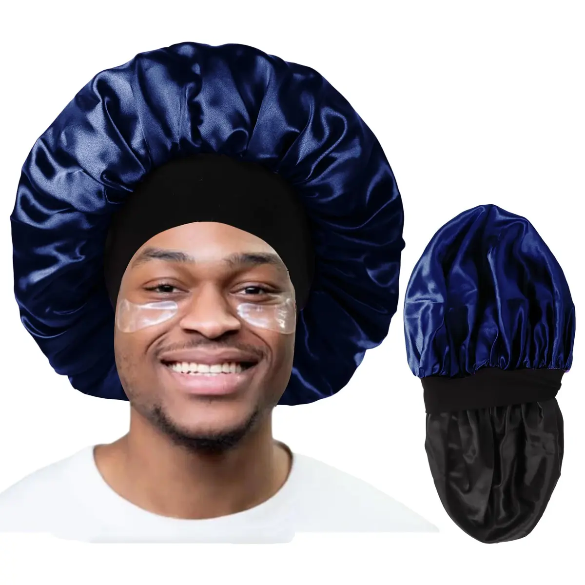 Himoswis Satin Hair Bonnet for Sleeping Men & Women, Reversible Double-Layered Silk Sleep Cap | Protects Hair & Reduces Frizz - main product image